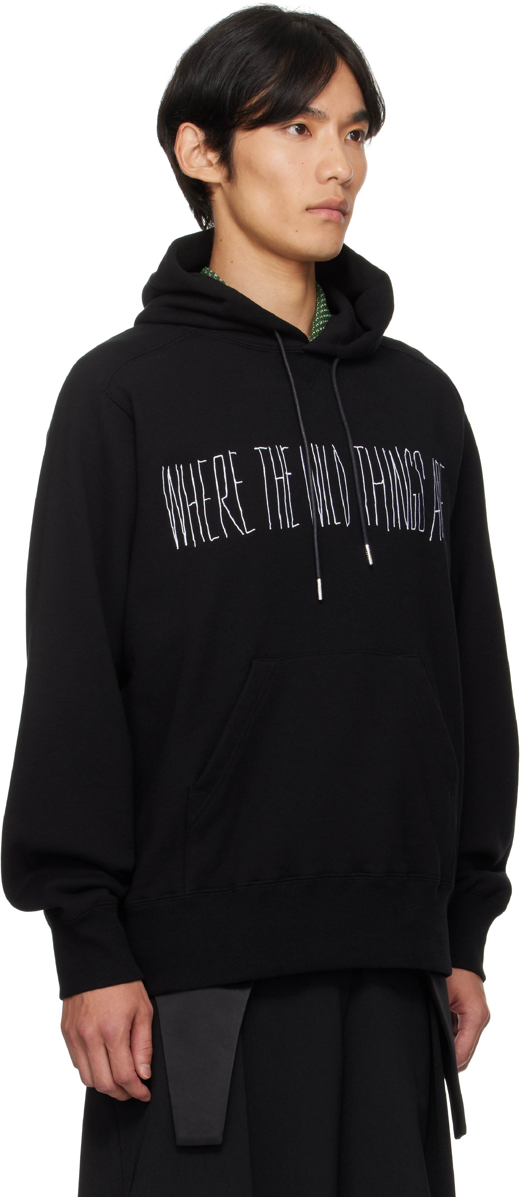 sacai: Black 'Where The Wild Things Are' Cotton Hoodie | SSENSE