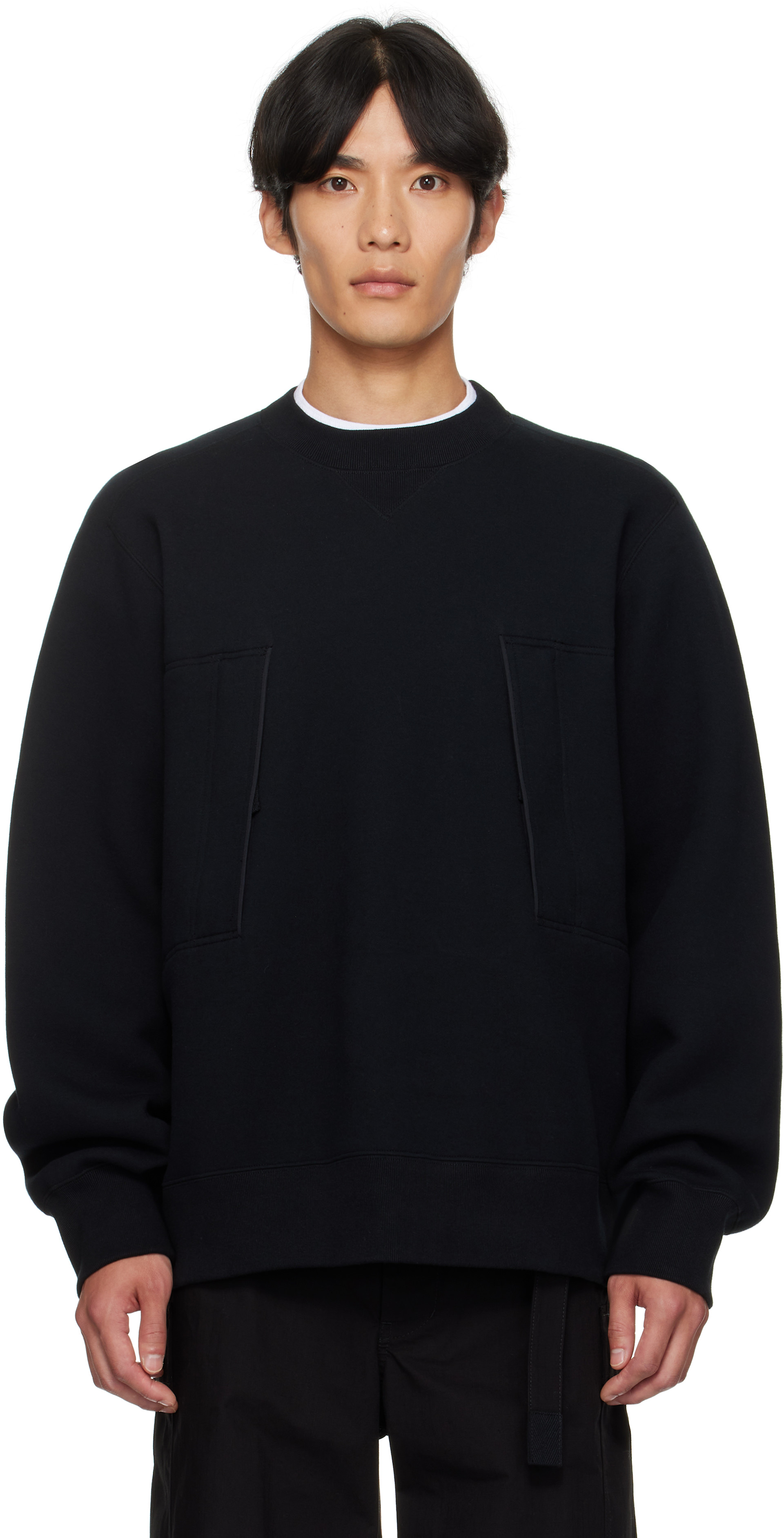 sacai: Black Sponge Sweat Sweatshirt | SSENSE United Kingdom