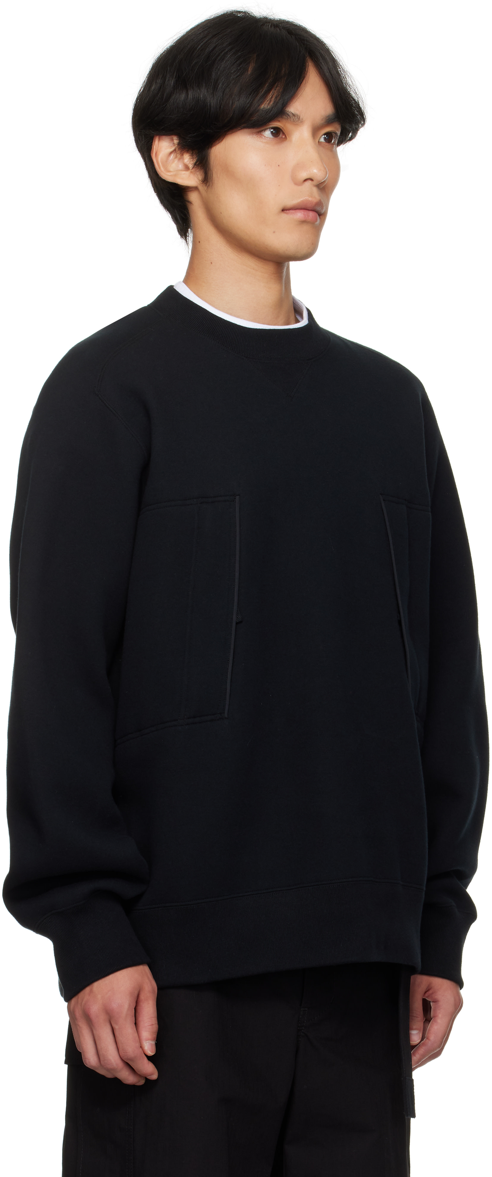 sacai: Black Sponge Sweat Sweatshirt | SSENSE