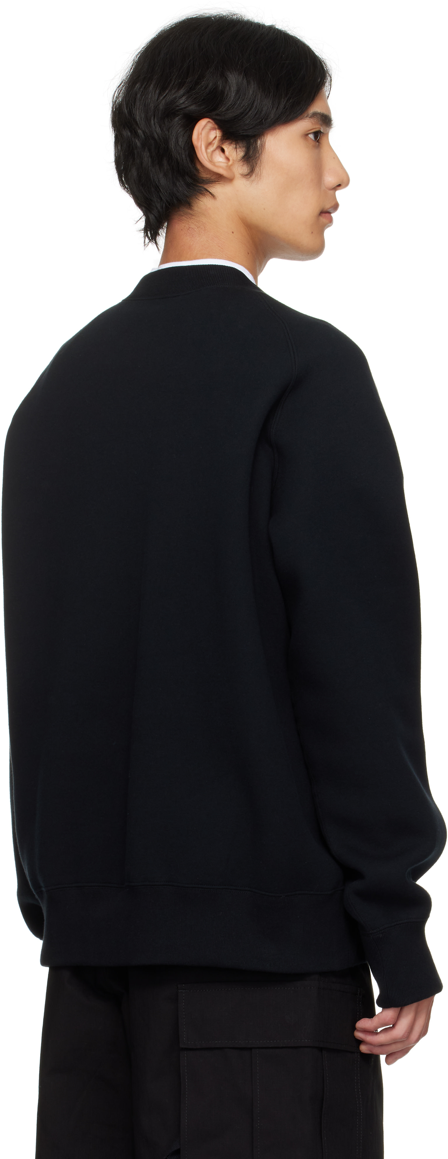 sacai: ブラック Sponge Sweat スウェットシャツ | SSENSE 日本