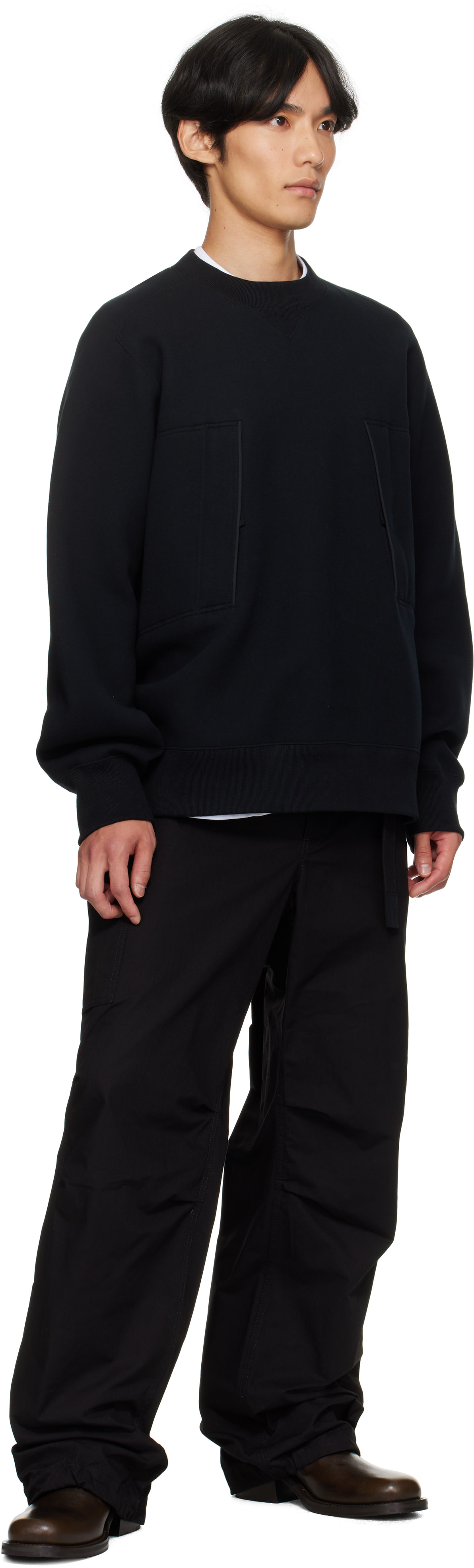 sacai: Black Sponge Sweat Sweatshirt | SSENSE
