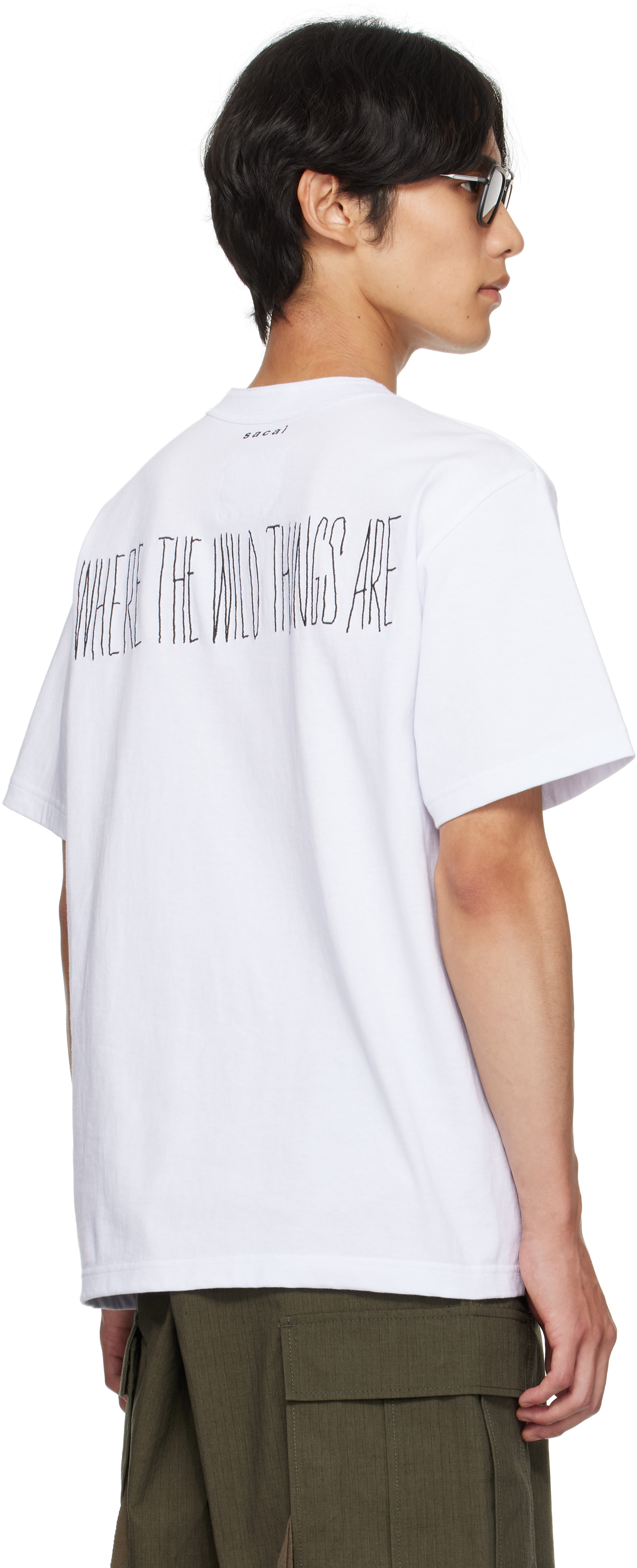 sacai: White 'Where The Wild Things Are' Cotton T-shirt | SSENSE