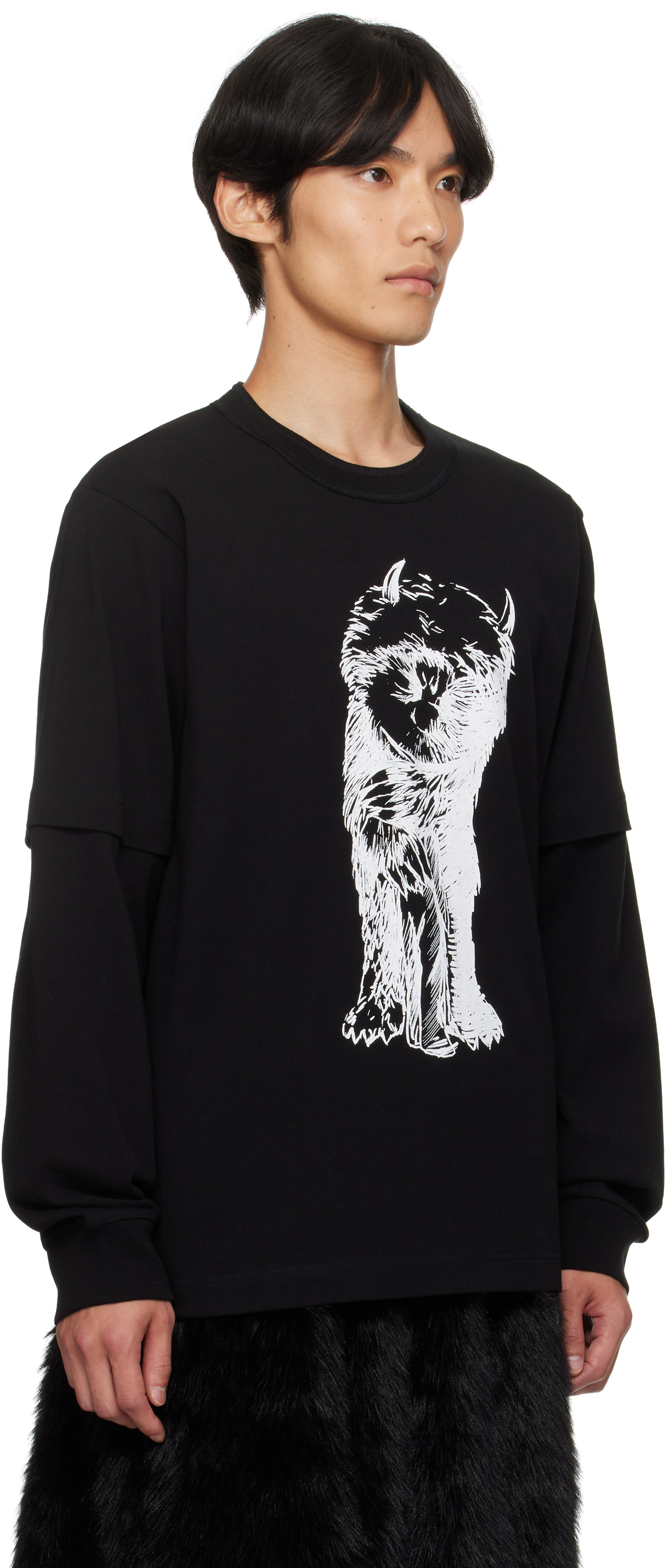 sacai レイヤードTシャツ sacai: Black Carhartt WIP Edition Cotton Jersey T-shirt | SSENSE