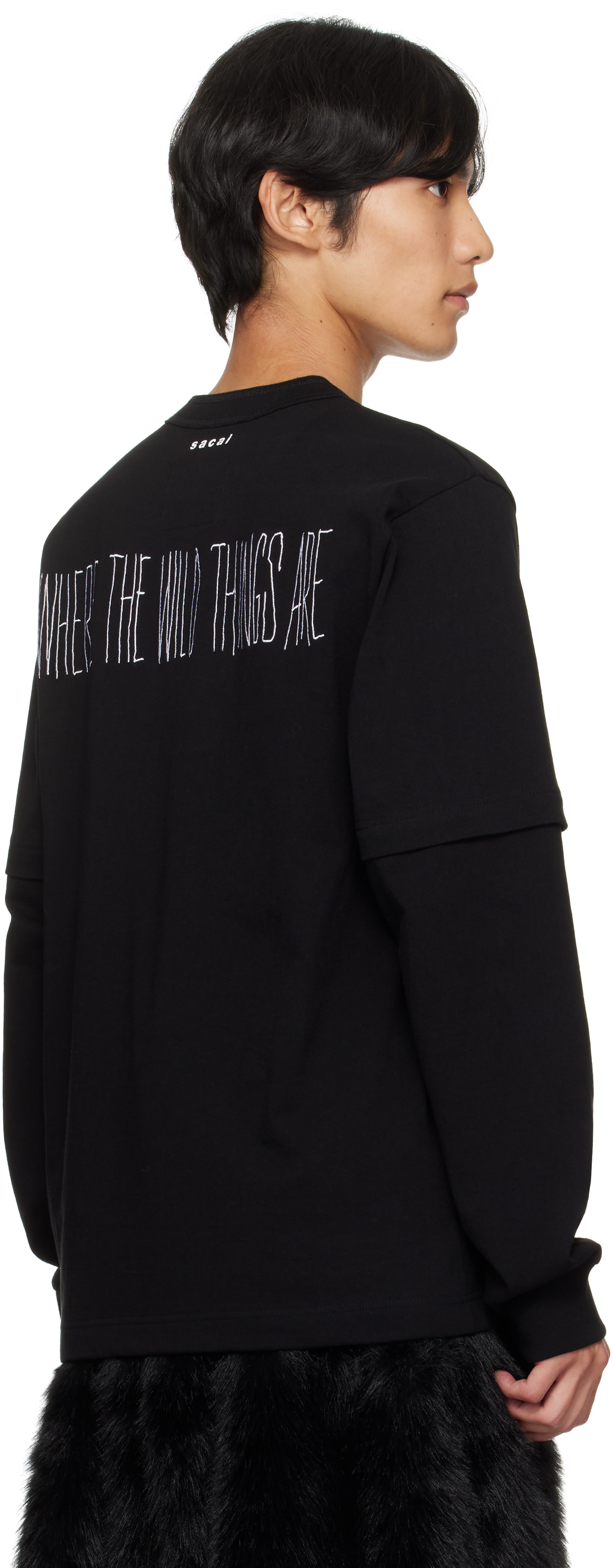 sacai レイヤードTシャツ sacai: Black Carhartt WIP Edition Cotton Jersey T-shirt | SSENSE