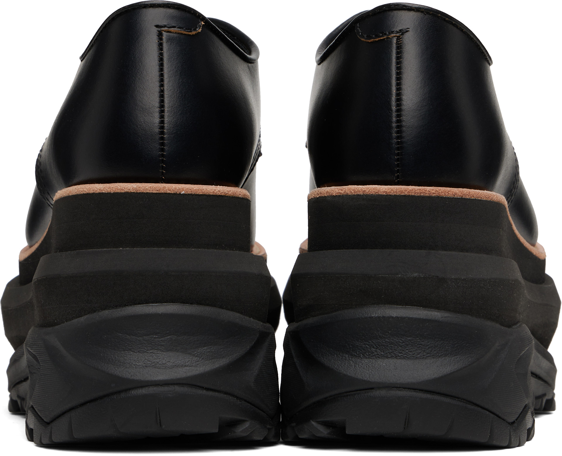 sacai: Black Leather Oxfords | SSENSE United Kingdom