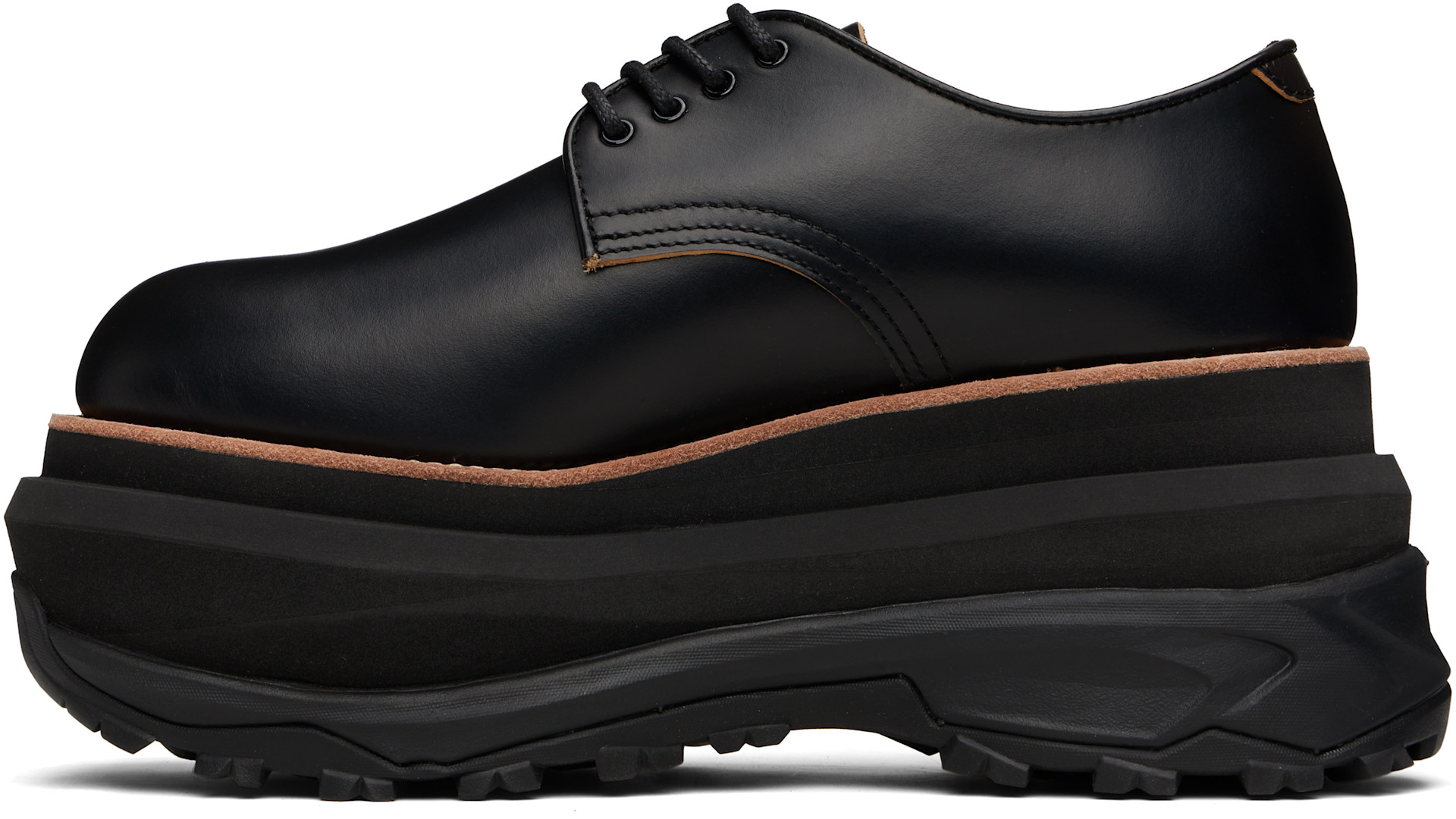 sacai - Black Leather Oxfords