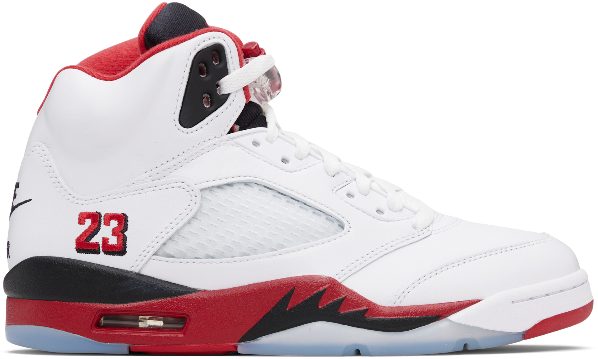 【美品】Air Jordan 5 Retro ホワイト/レッド US10 Nike Jordan: White & Red Air Jordan 5 Retro Sneakers | SSENSE Canada