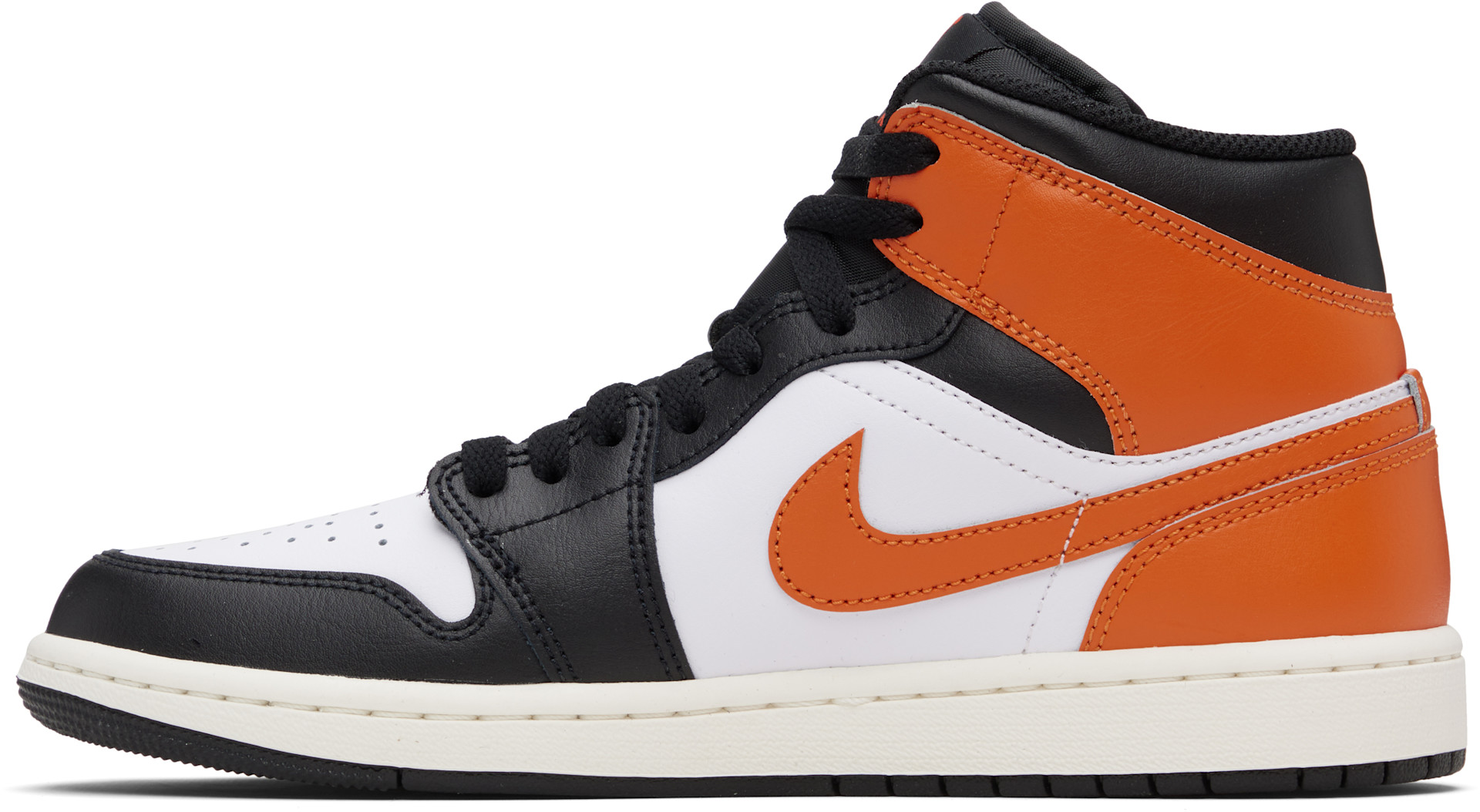 Nike Jordan: Black & Orange Air Jordan 1 Mid Sneakers | SSENSE