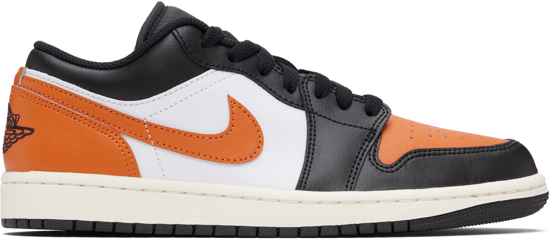 Nike Jordan: ブラック＆オレンジ Air Jordan 1 Low スニーカー