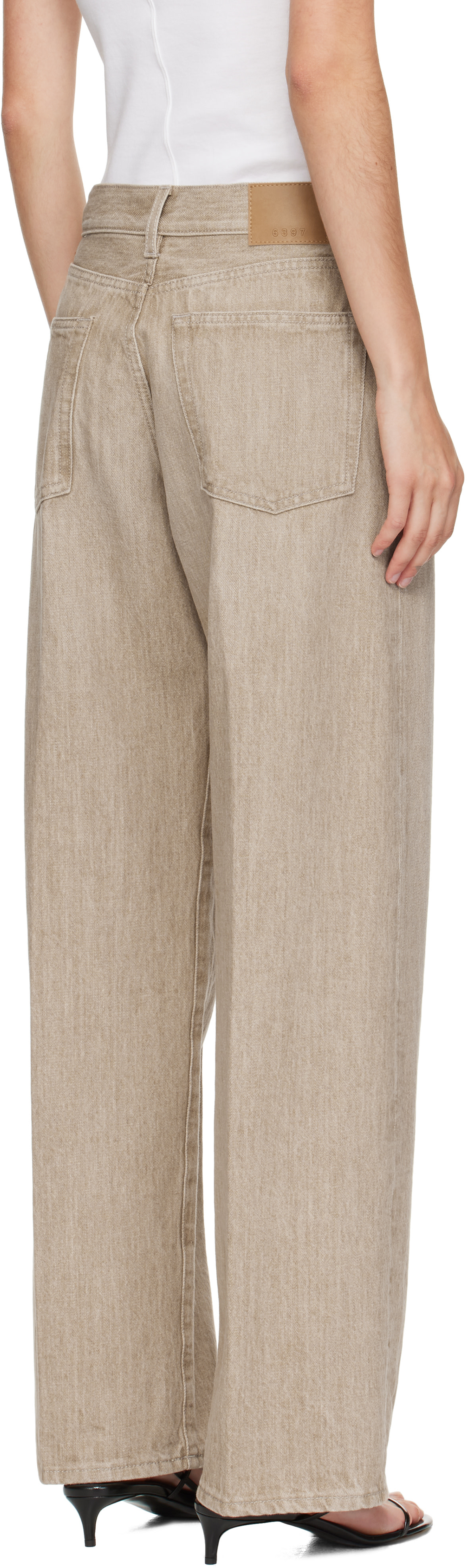 6397 - Jean ample beige