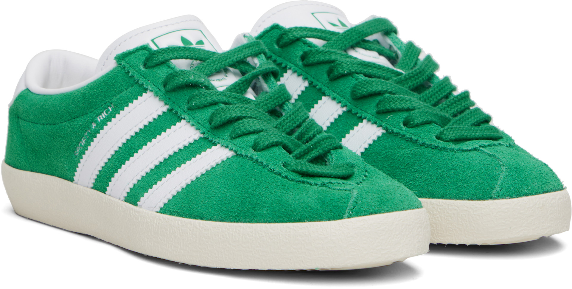 Sporty & Rich: Green adidas Originals Edition Blanc Sneakers | SSENSE