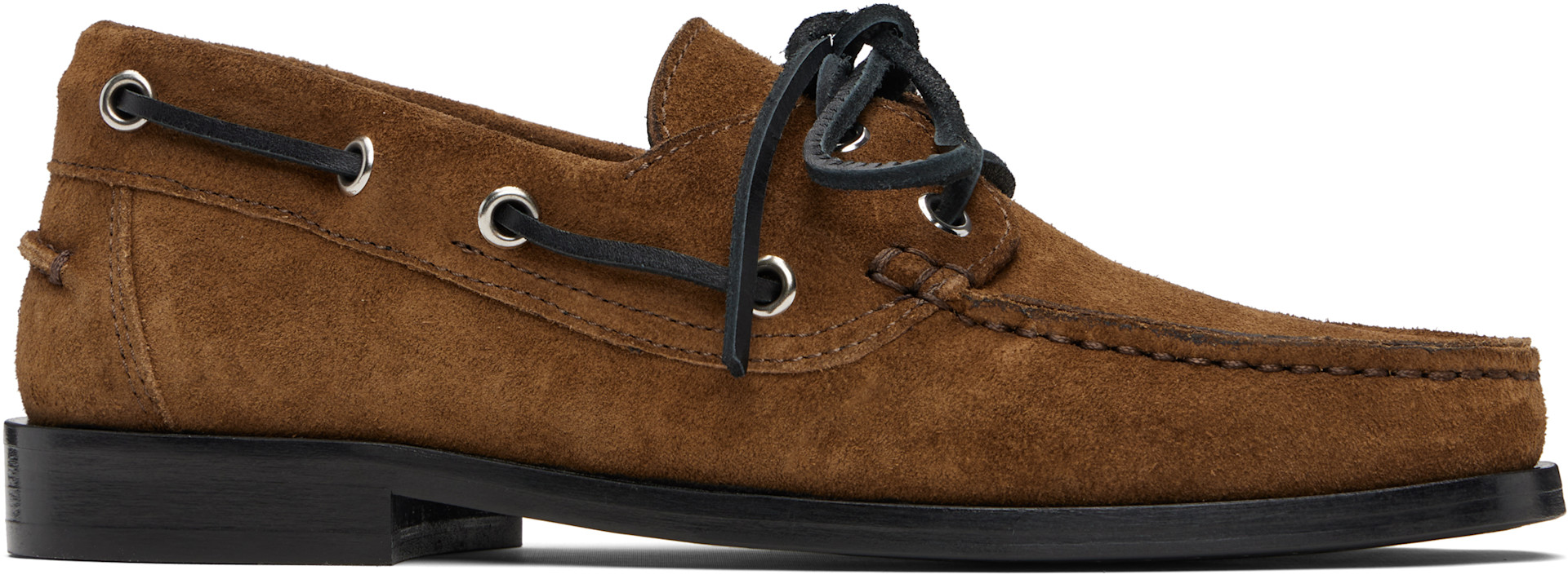 Aeyde - Chaussures bateau Harris brun clair en suède