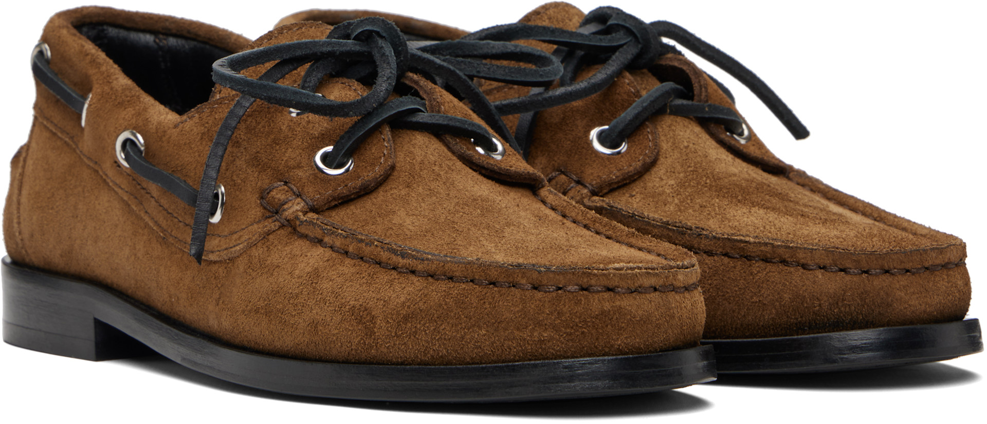 Aeyde - Chaussures bateau Harris brun clair en suède