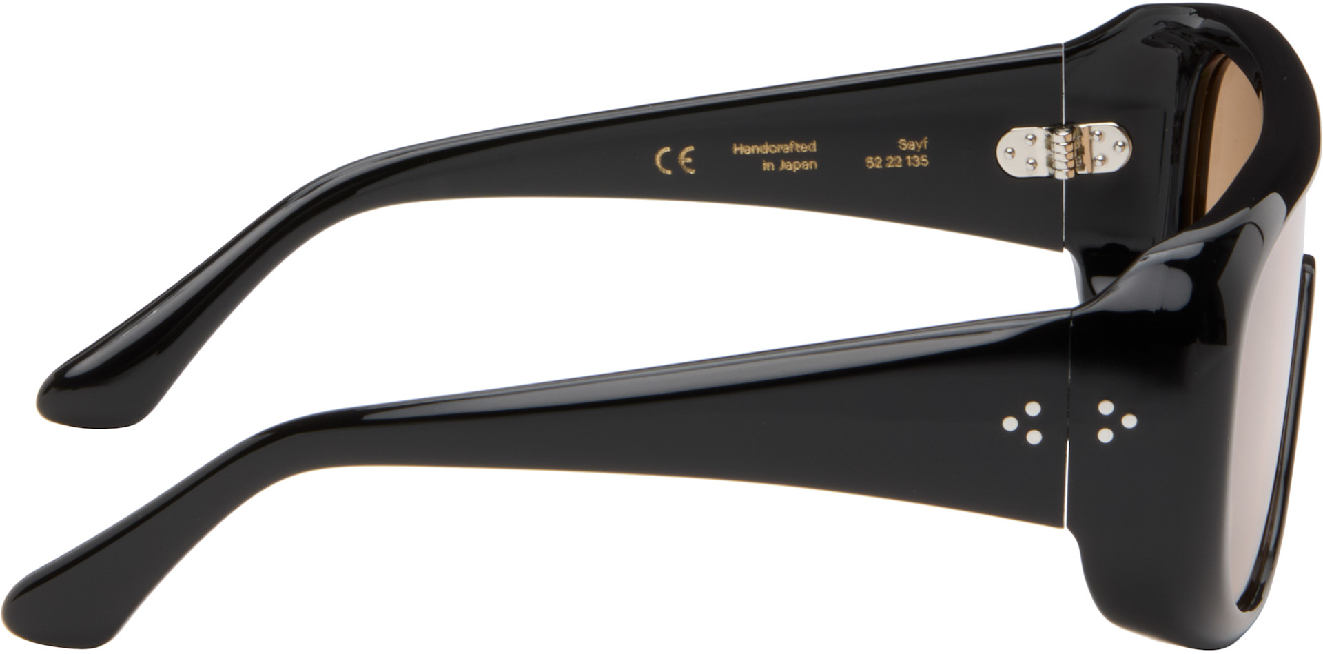 Port Tanger: SSENSE Exclusive Black Sayf Sunglasses | SSENSE