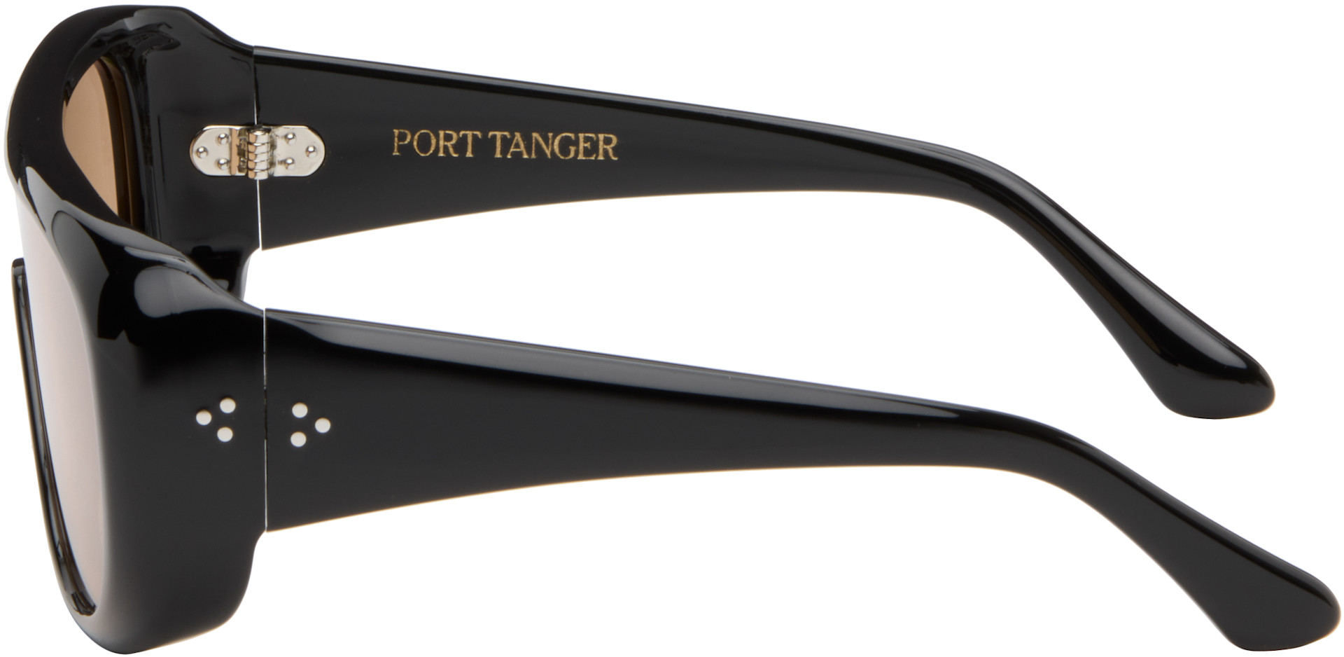 Port Tanger: SSENSE Exclusive Black Sayf Sunglasses | SSENSE