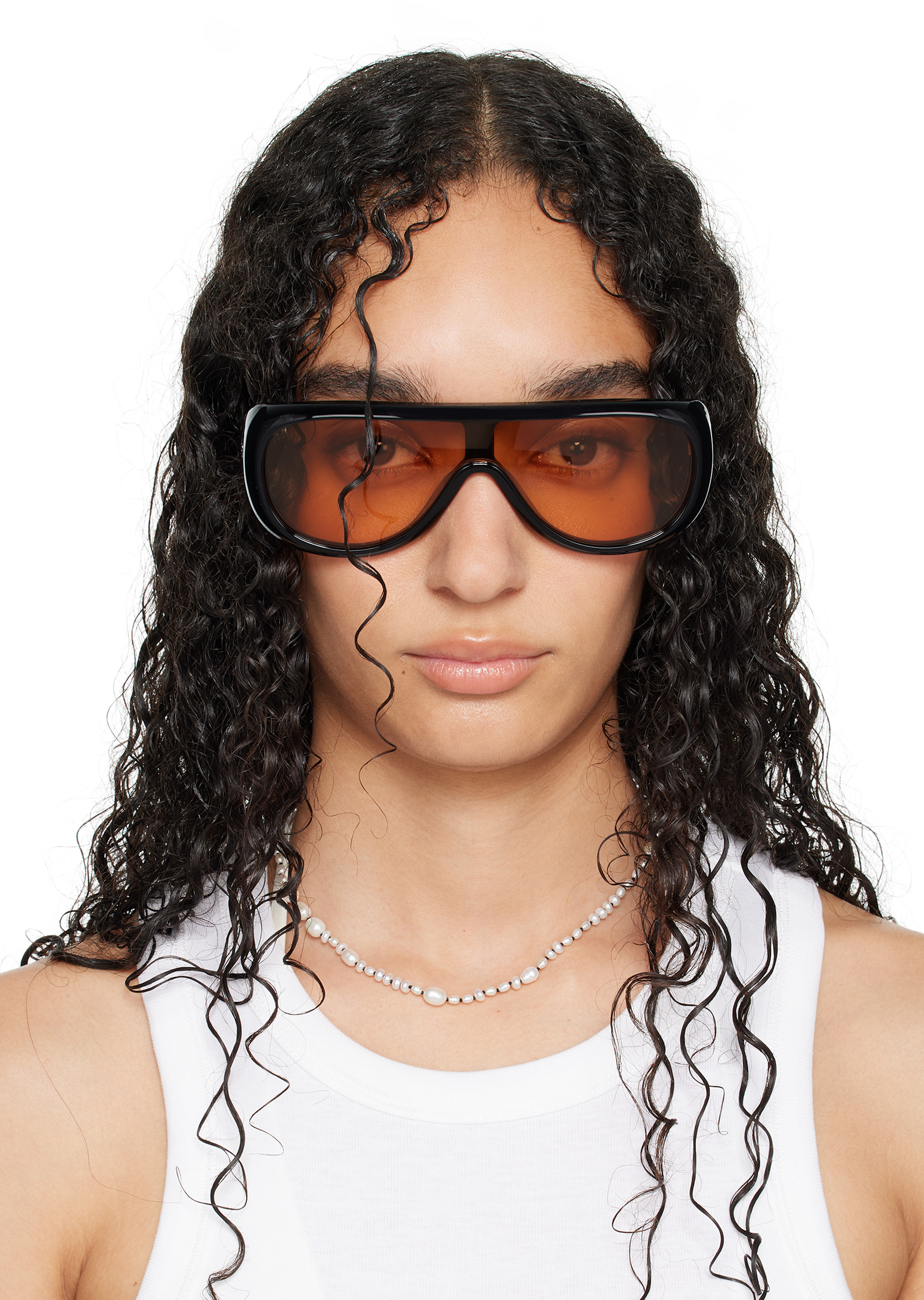 Port Tanger: SSENSE Exclusive Black Sayf Sunglasses | SSENSE