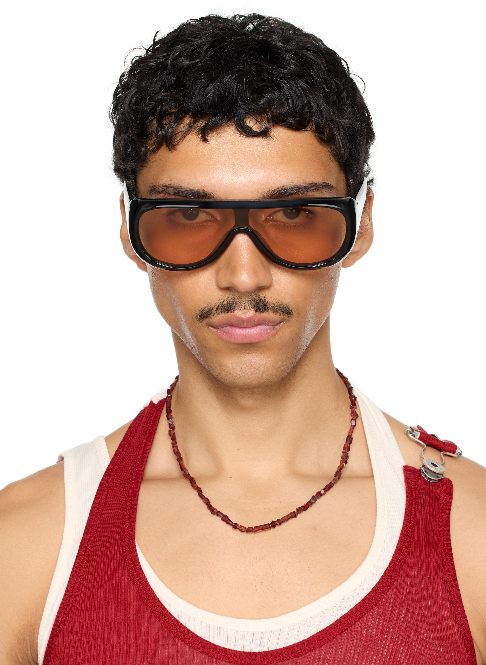 Port Tanger: SSENSE Exclusive Black Sayf Sunglasses | SSENSE