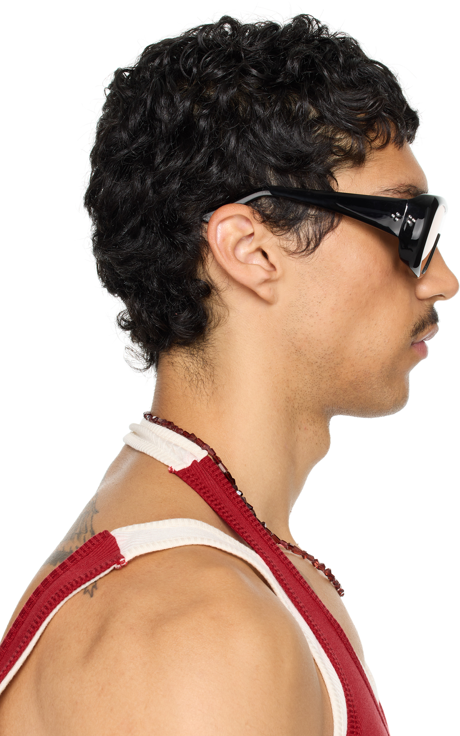 Port Tanger: SSENSE Exclusive Black Sayf Sunglasses | SSENSE