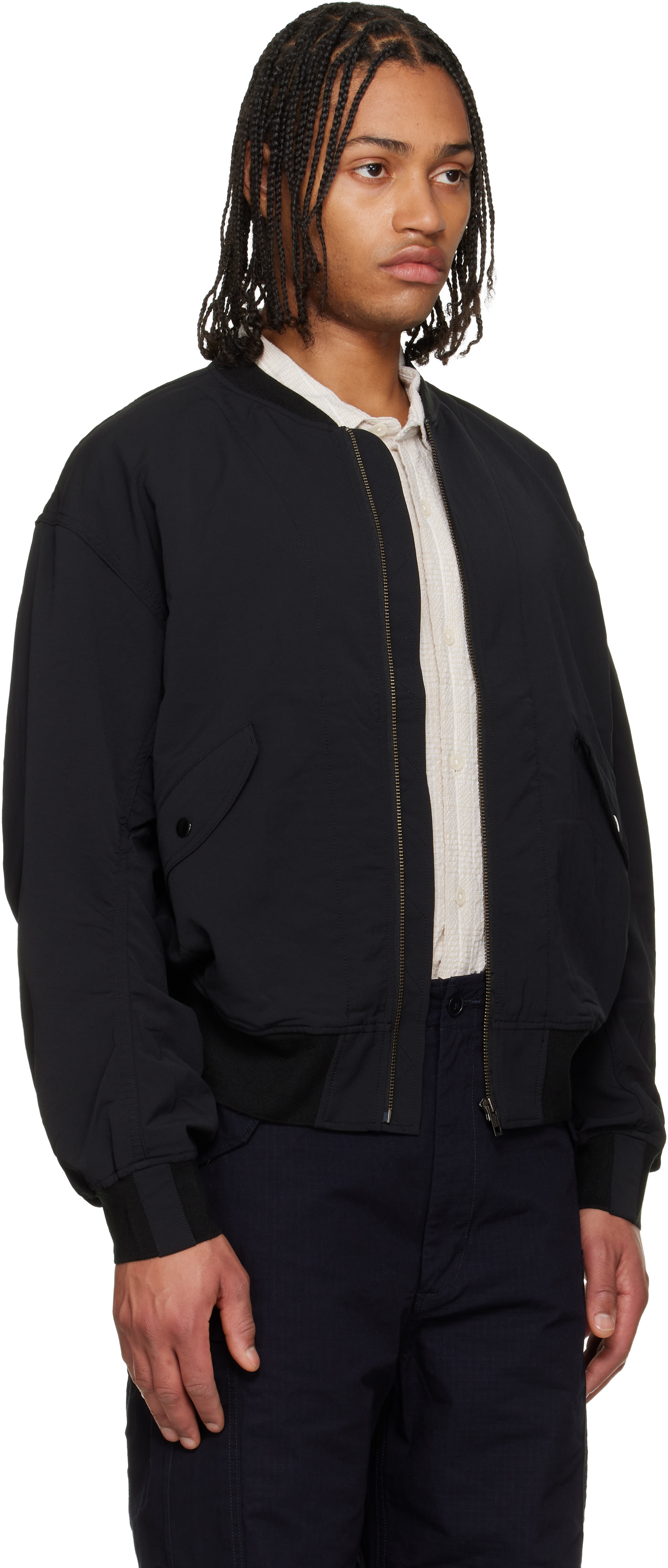 nanamica: Black ALPHADRY Field Bomber Jacket | SSENSE Canada