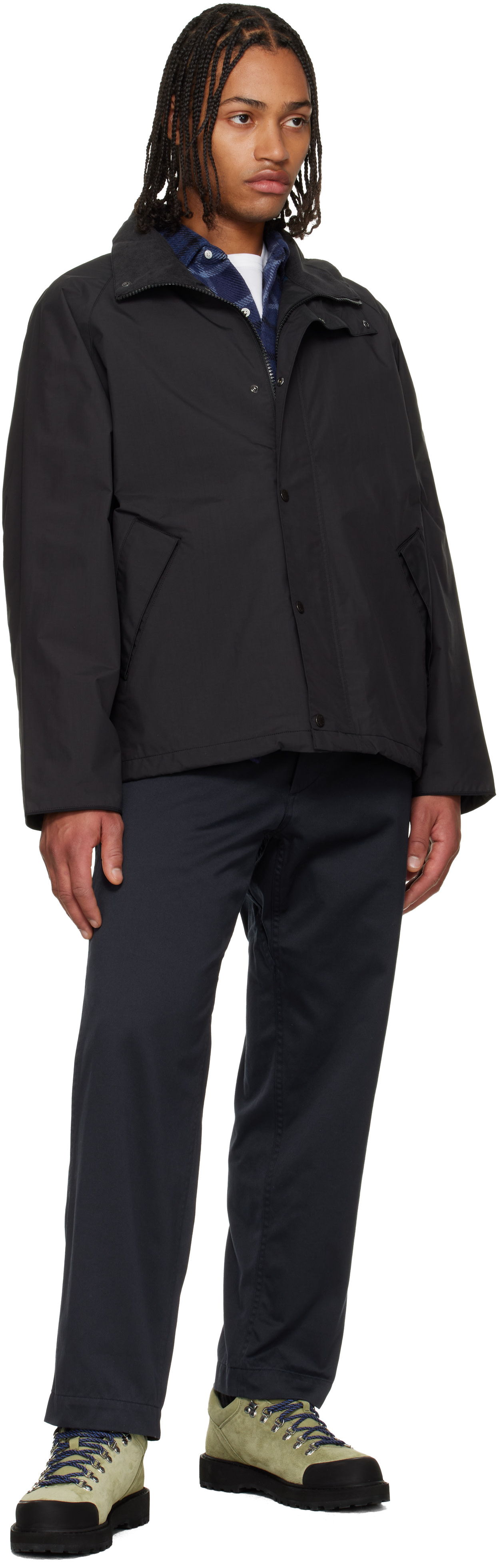 nanamica: Black 2L PERTEX UNLIMITED Field Short Jacket | SSENSE China