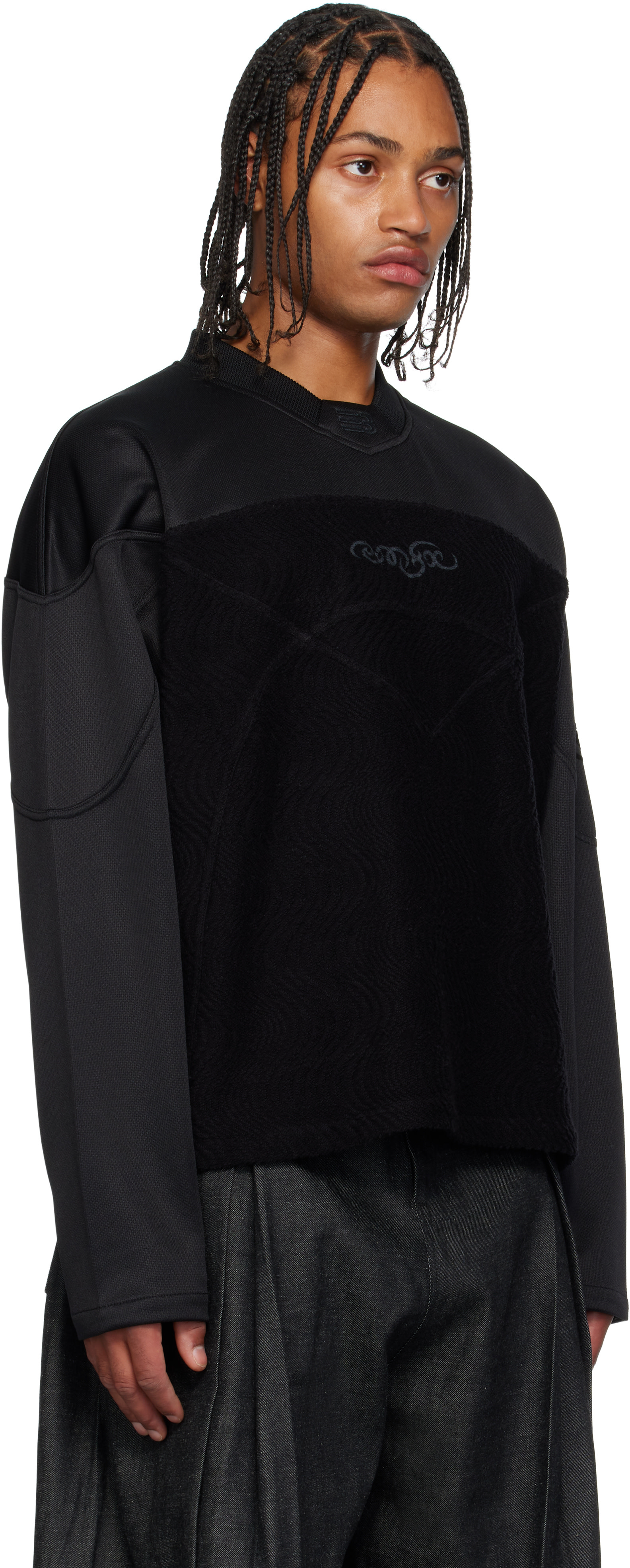 NAMESAKE - Pull molletonné Keith noir en jersey