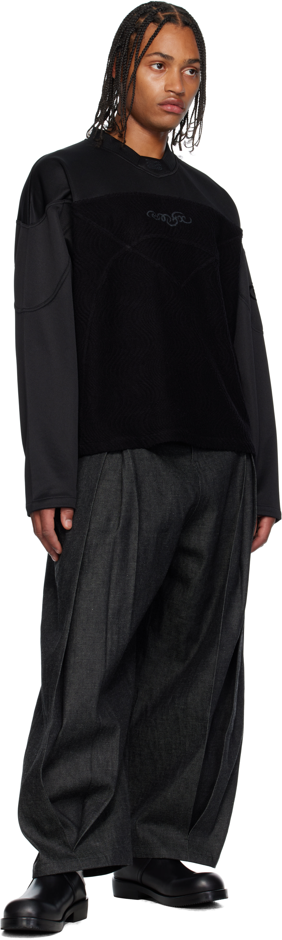 NAMESAKE - Pull molletonné Keith noir en jersey