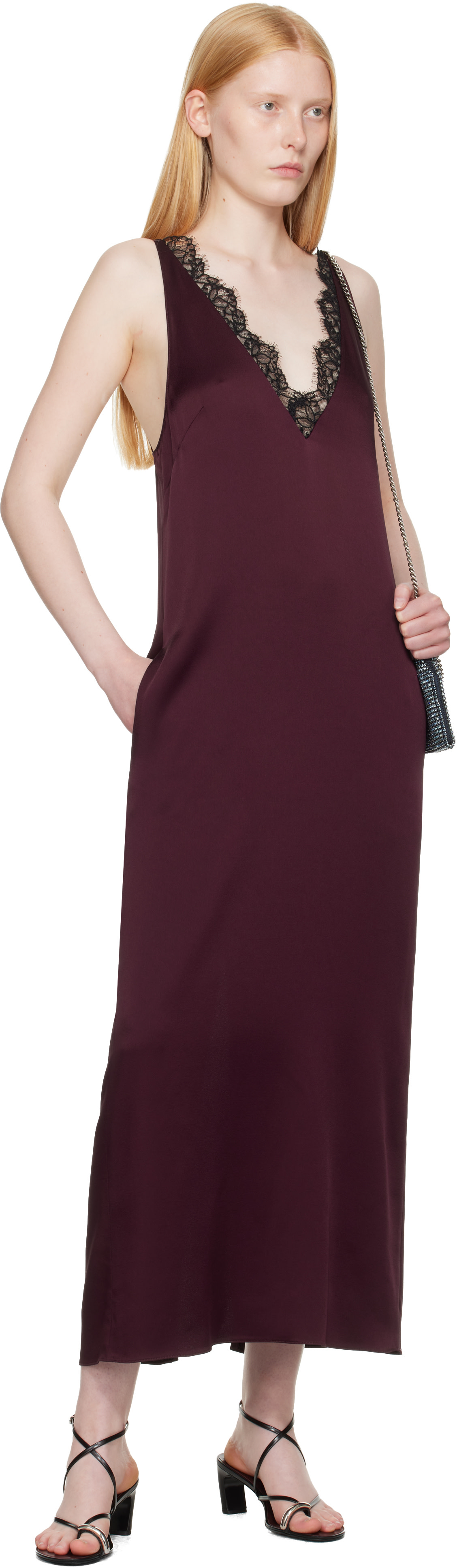 burgundy satin slip dress Burgundy Silk Slip Dress Charlene Tang