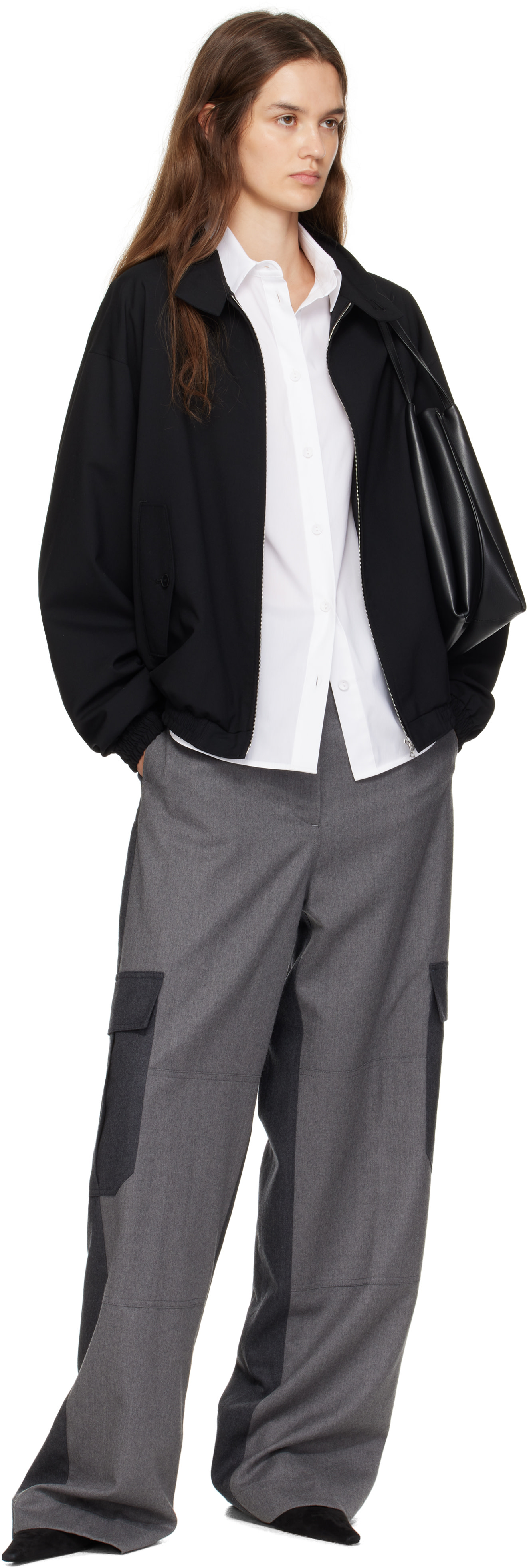Stella McCartney: Gray Paneled Slouchy Cargo Pants | SSENSE