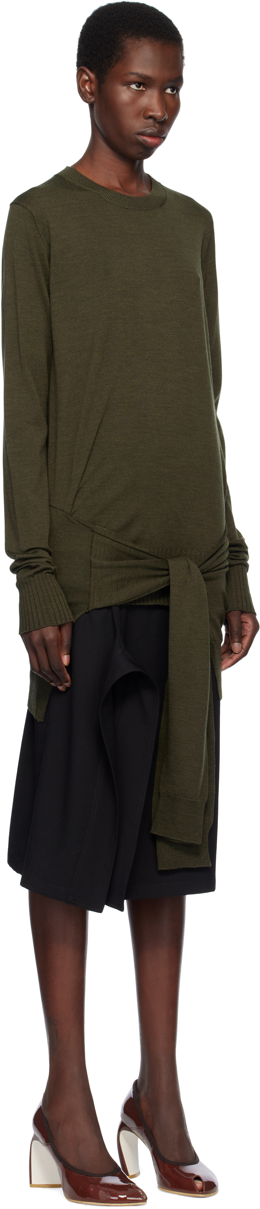 Stella McCartney - Pull kaki en laine