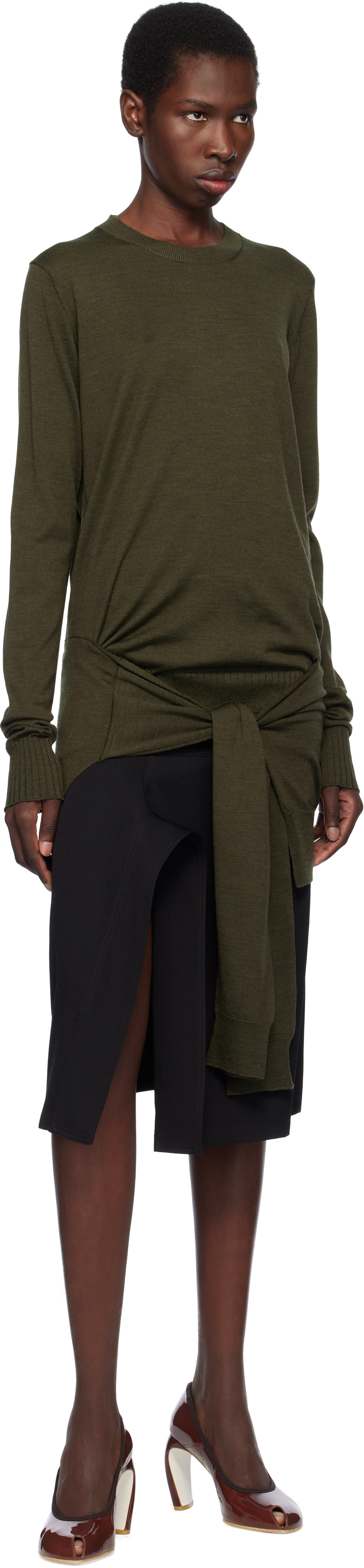 Stella McCartney - Pull kaki en laine