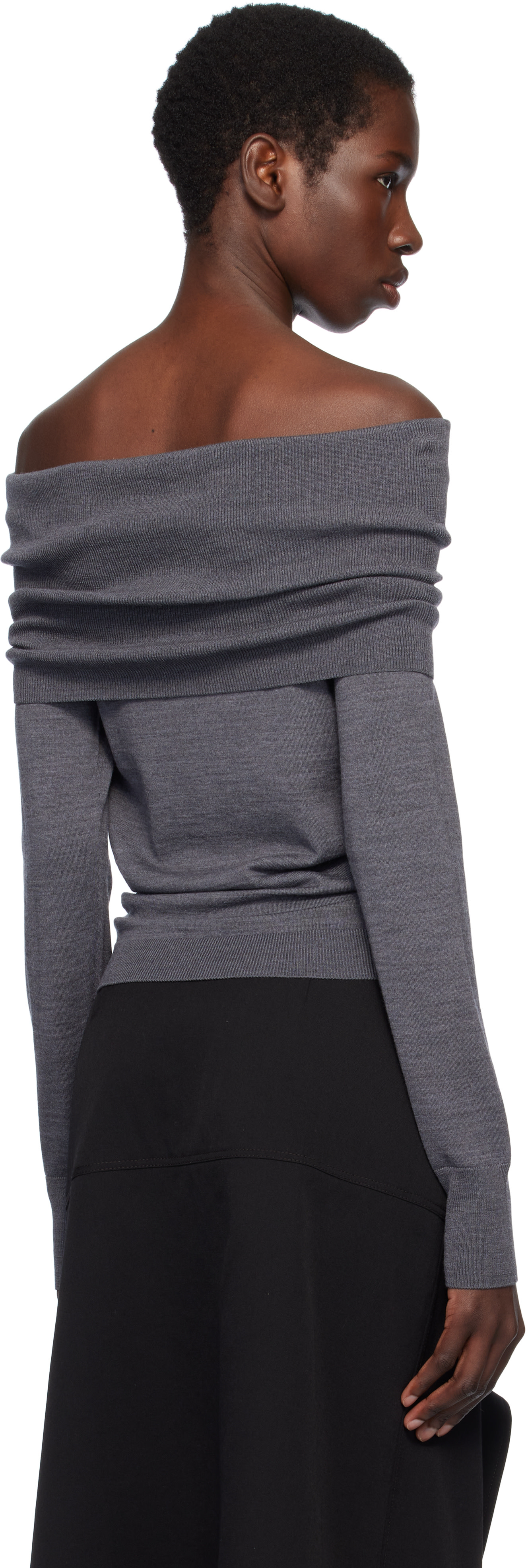 Stella McCartney - Pull léger gris en laine