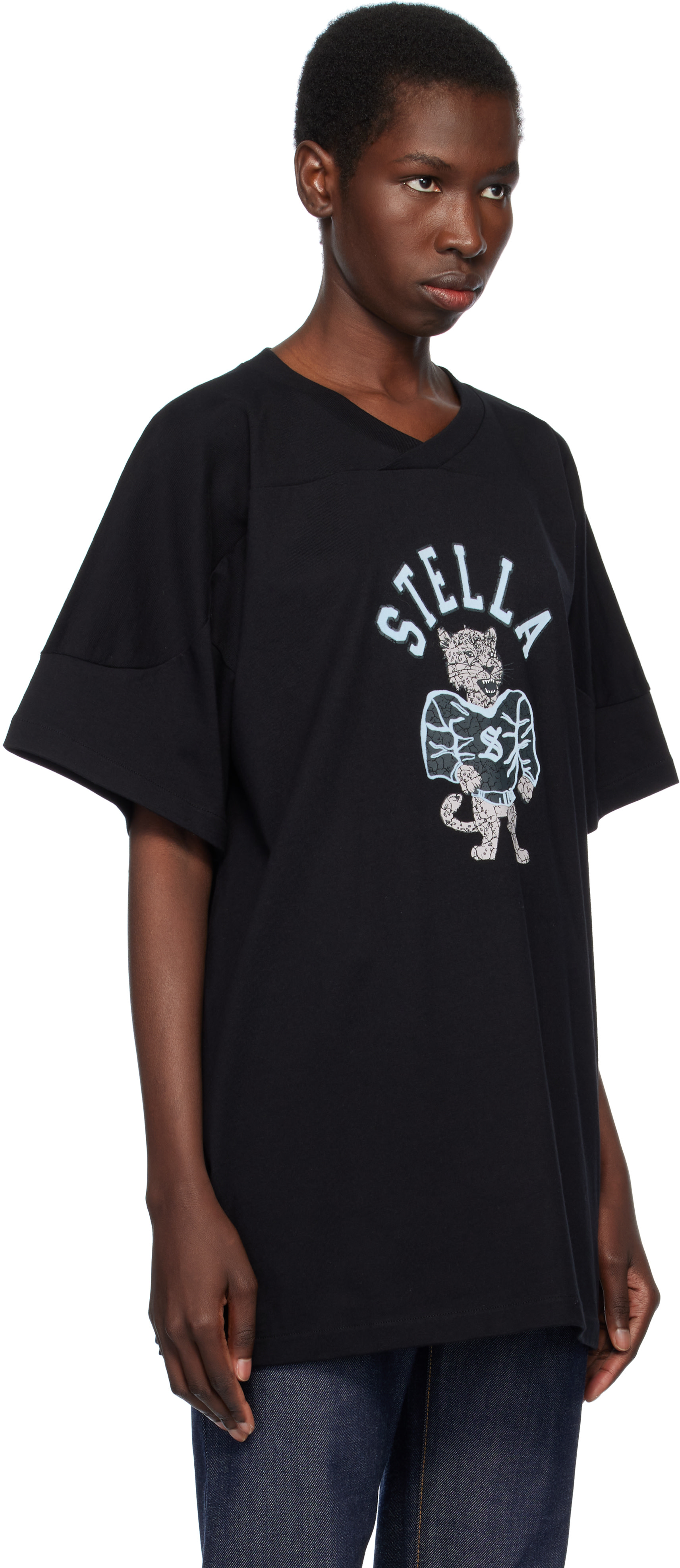 Stella McCartney: Black Leopard Mascot T-shirt | SSENSE Canada