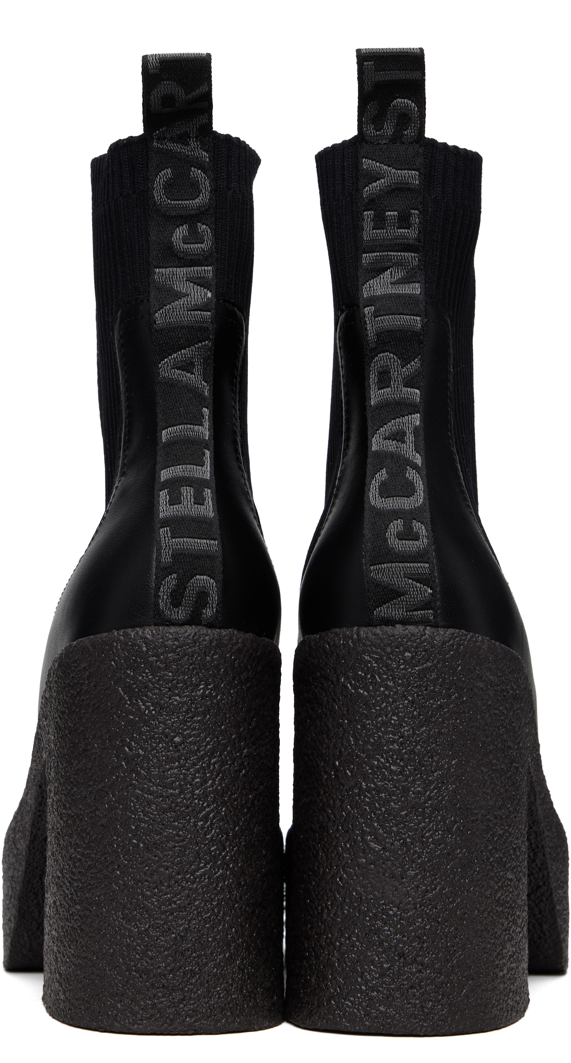 Stella McCartney: Black Skyla Heeled Sock Chelsea Boots | SSENSE