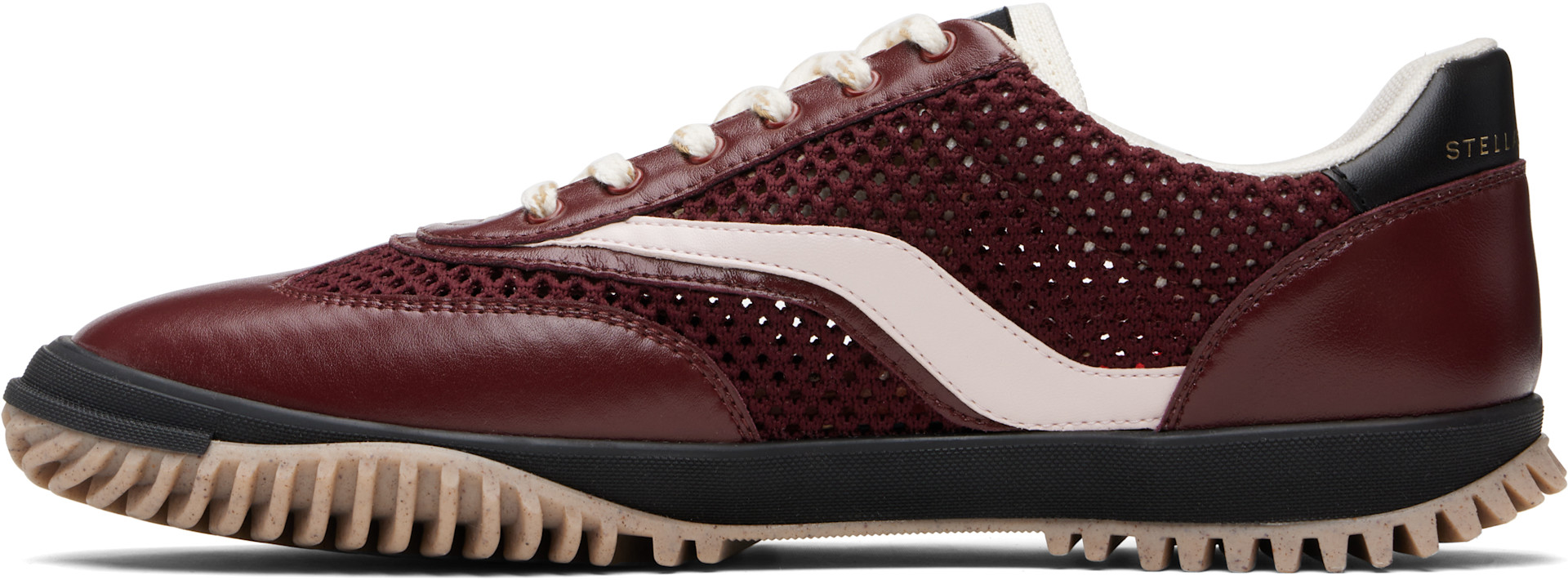 Stella McCartney: Burgundy S-Wave Sport Mesh Paneled Sneakers | SSENSE