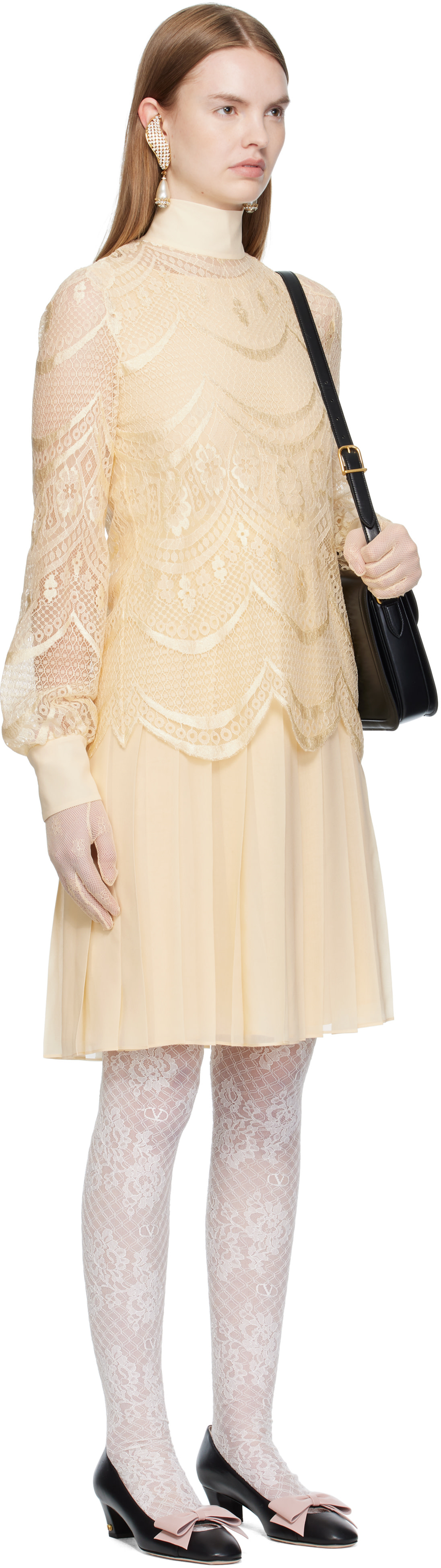 Beige Layered Midi Dress