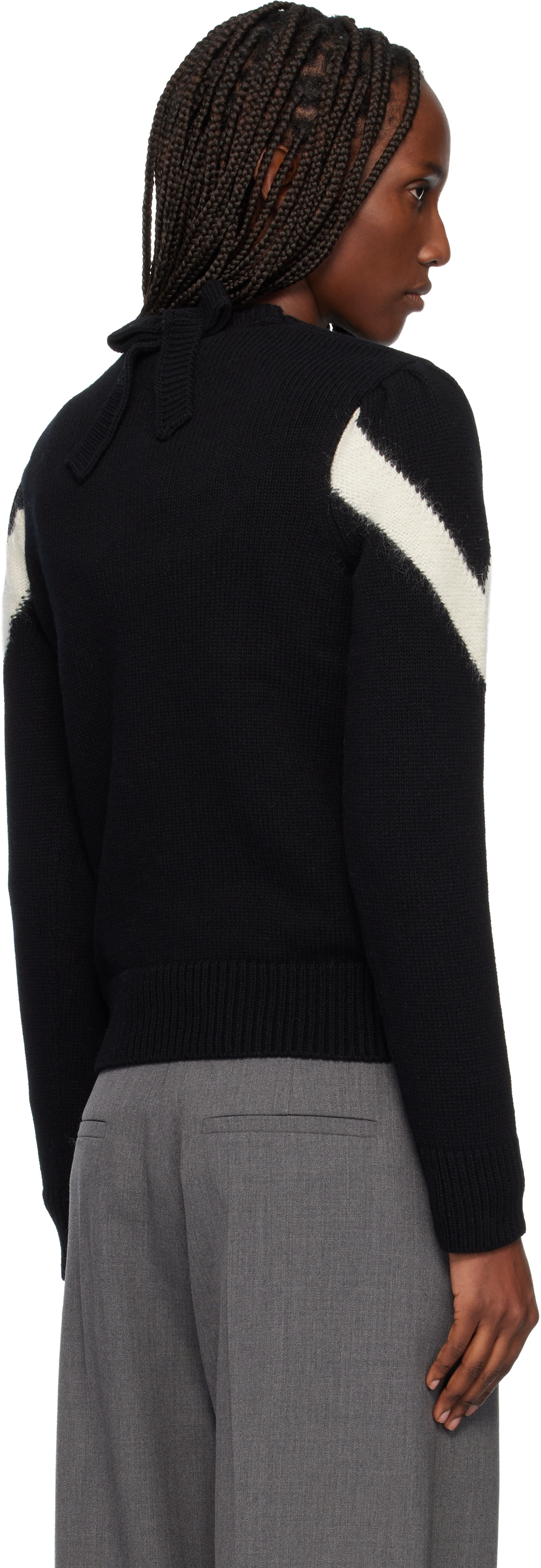 Valentino - Pull noir en laine vierge