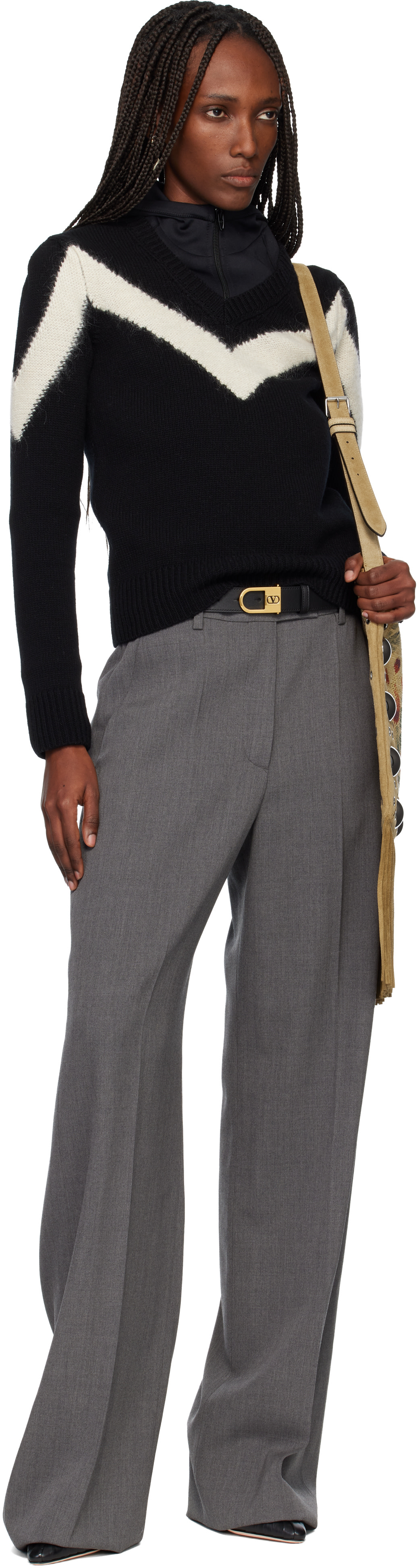 Valentino - Pull noir en laine vierge