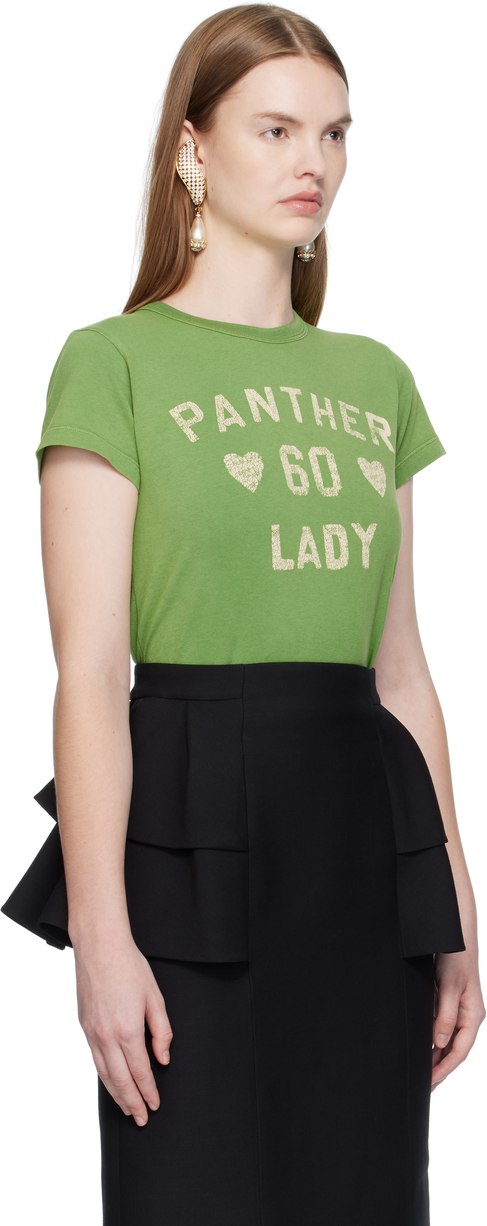 Valentino: Green Printed Cotton T-shirt | SSENSE