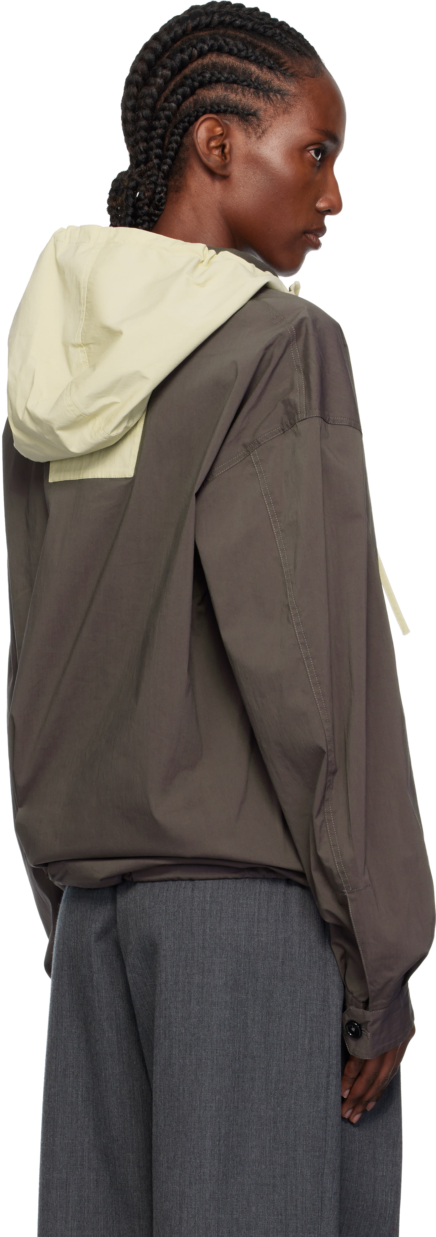 JW Anderson: Gray Contrast Hood Anorak | SSENSE