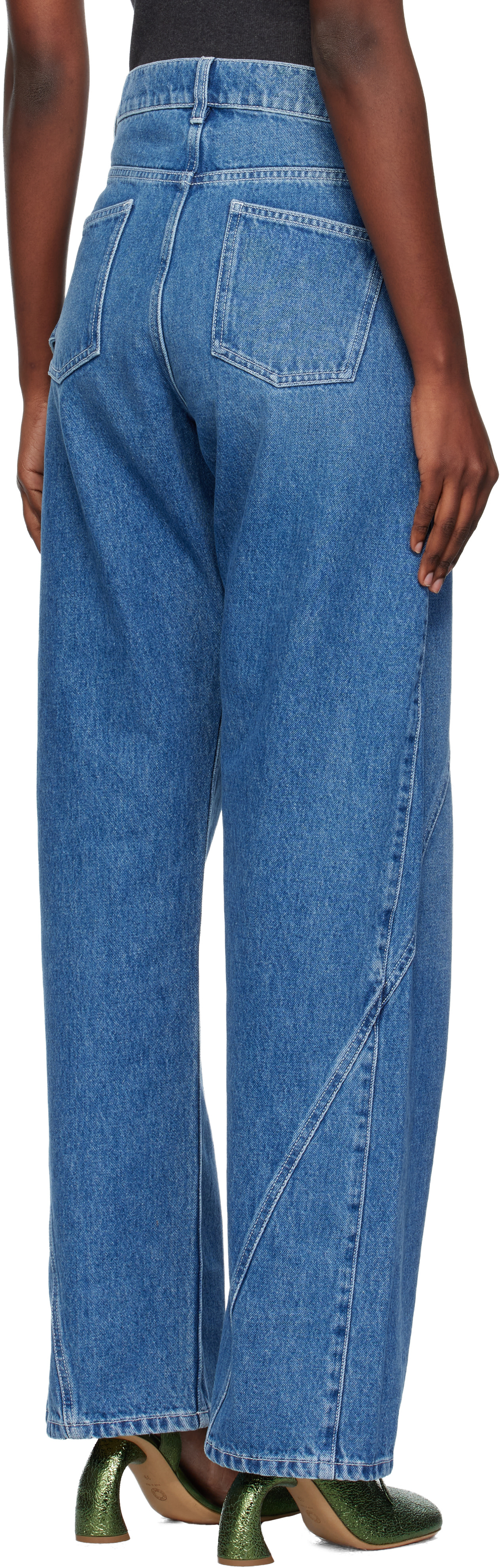 JW Anderson: Blue Twisted Workwear Jeans | SSENSE