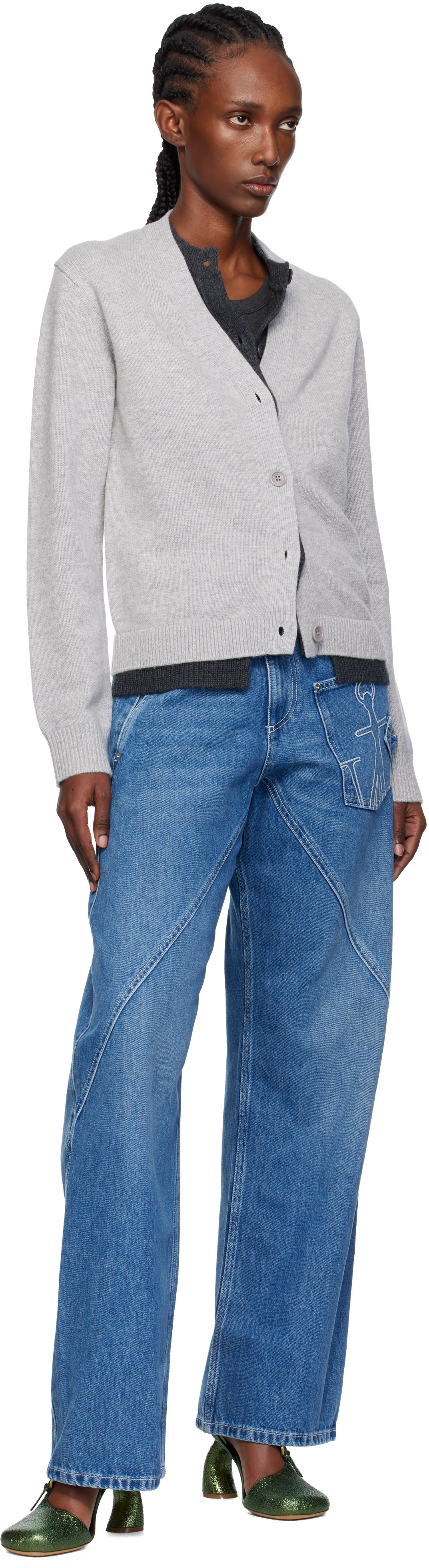 JW Anderson: Blue Twisted Workwear Jeans | SSENSE