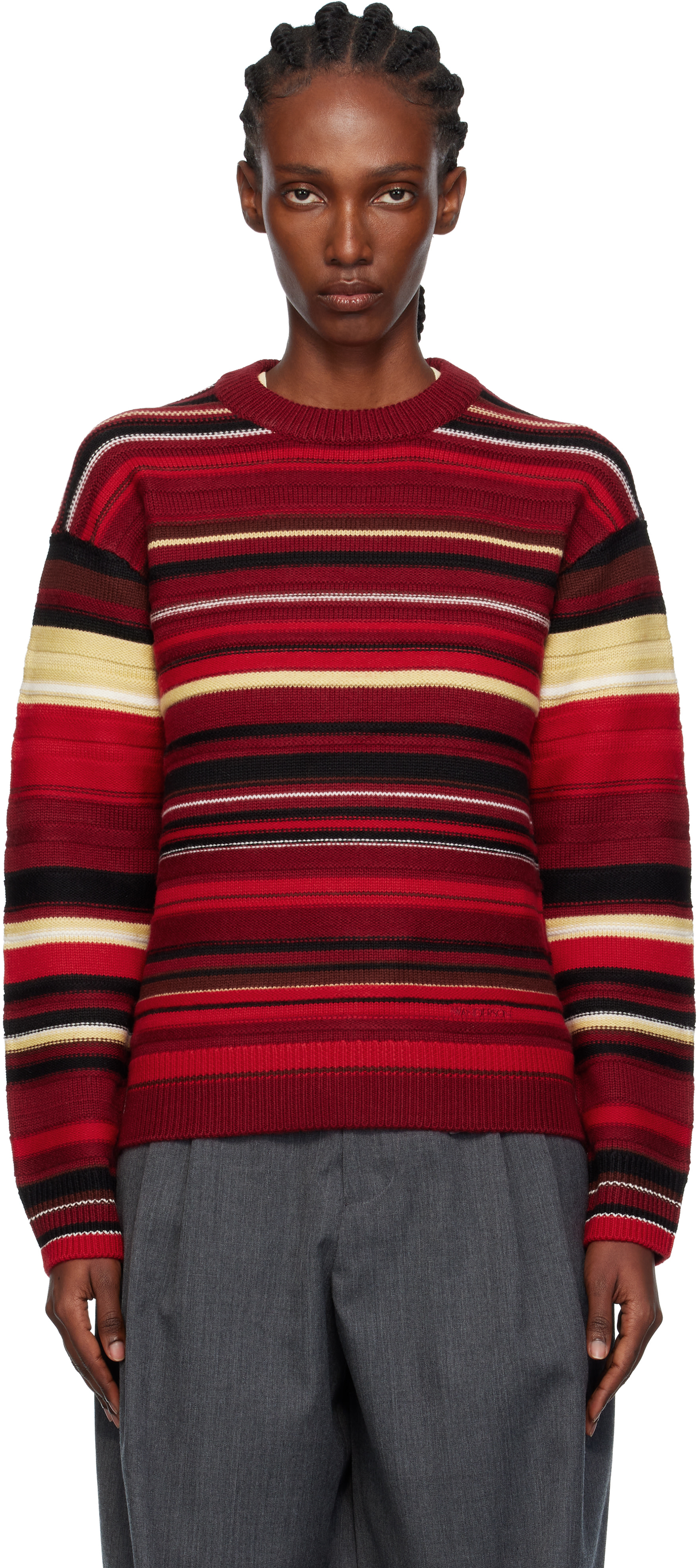 JW Anderson - Pull rouge à rayures