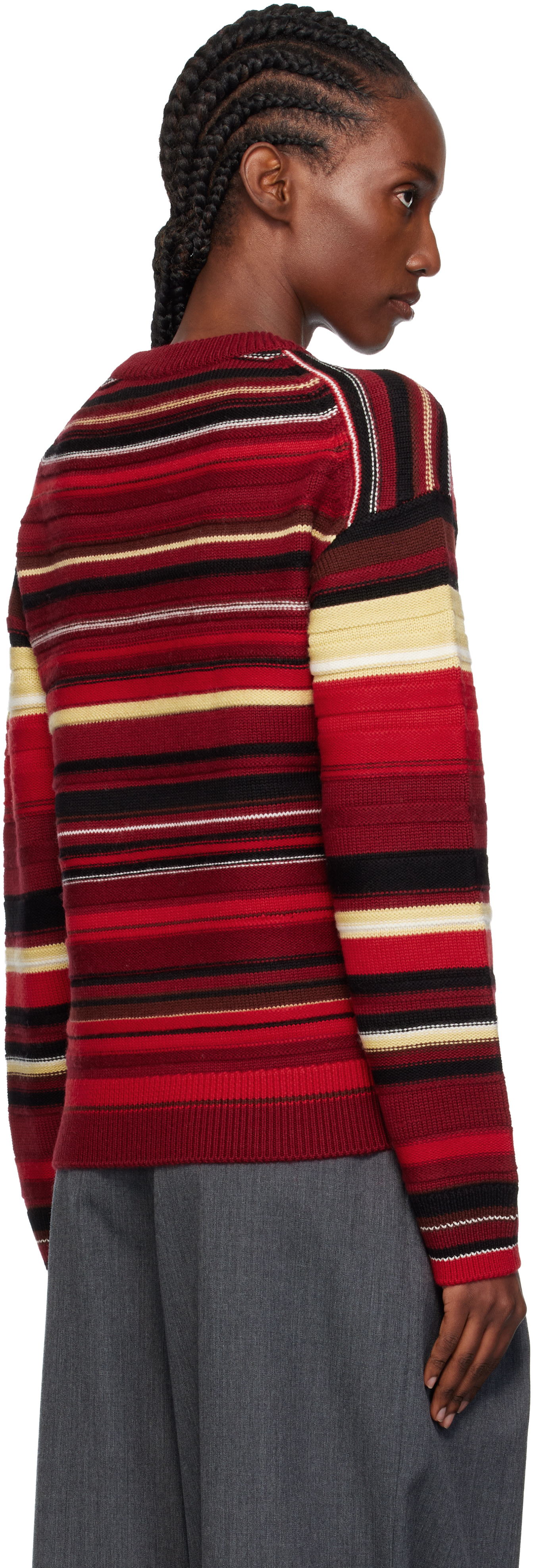 JW Anderson - Pull rouge à rayures