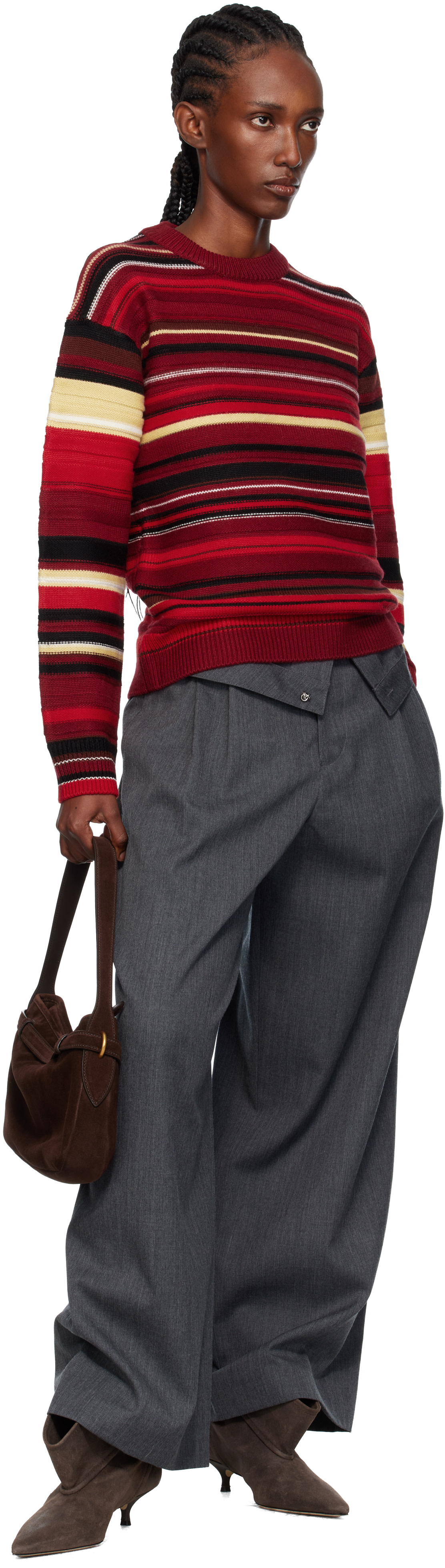 JW Anderson - Pull rouge à rayures