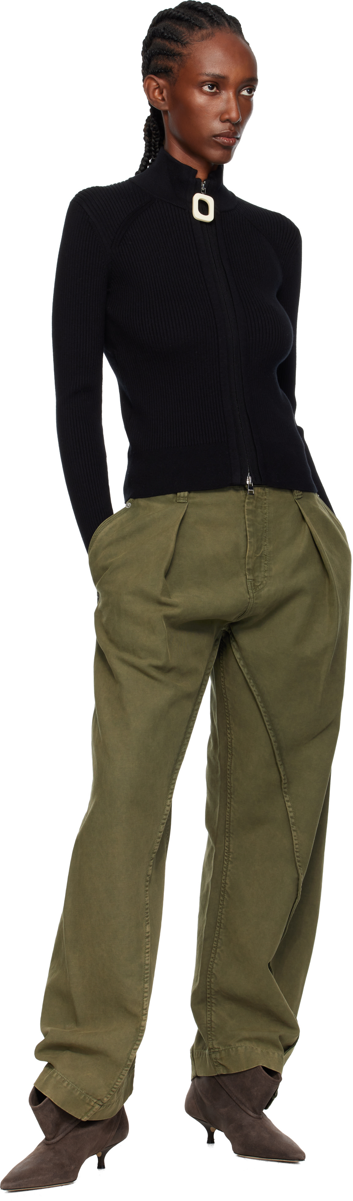 JW Anderson - Pull ajusté noir à glissière