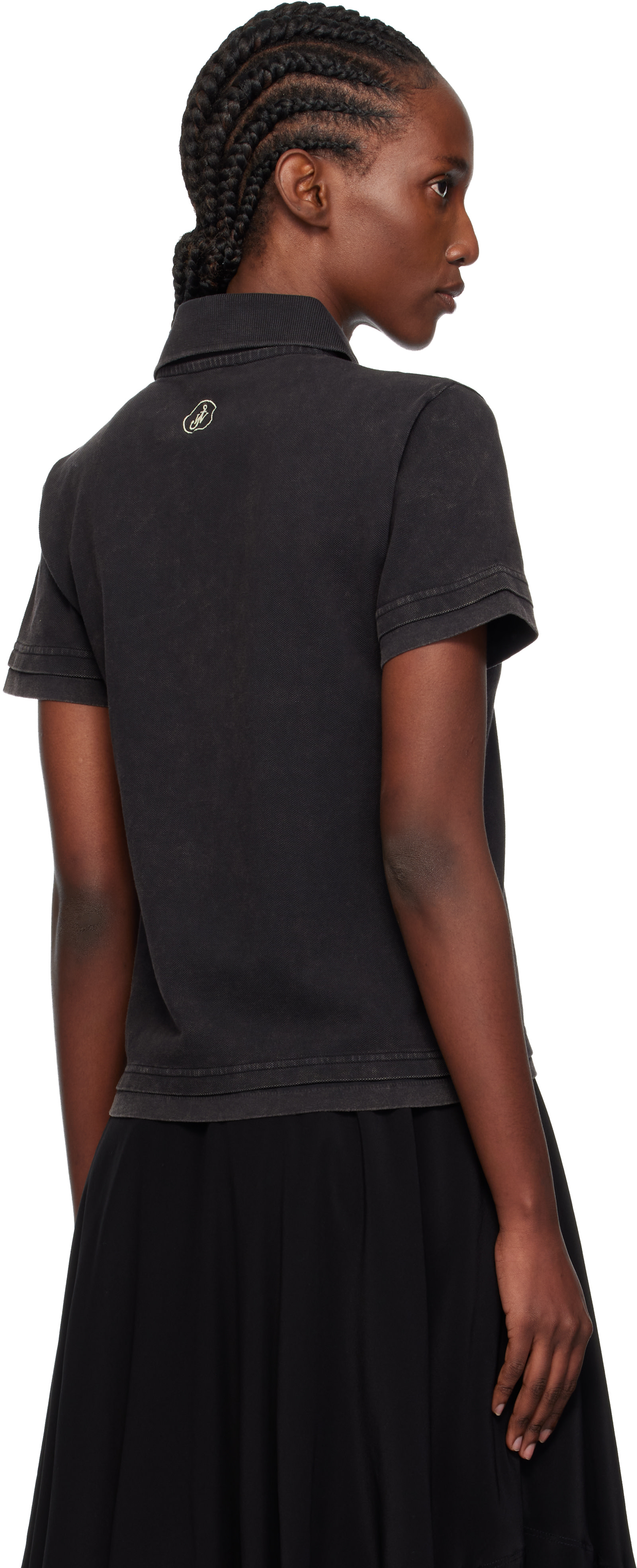 JW Anderson: Black Layered Short Sleeve Polo | SSENSE