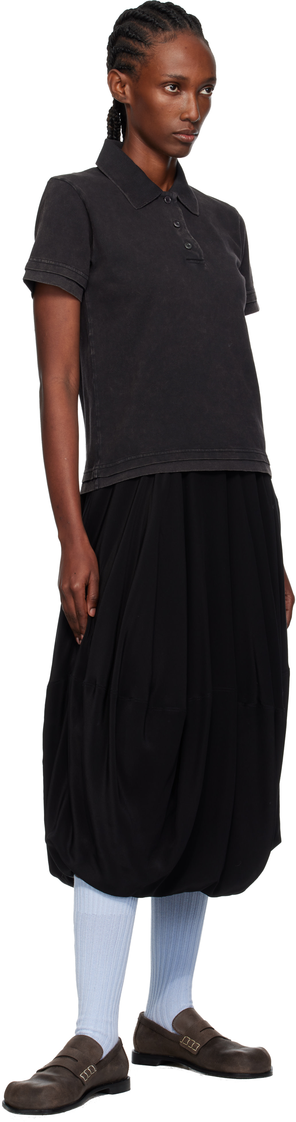 JW Anderson: Black Layered Short Sleeve Polo | SSENSE