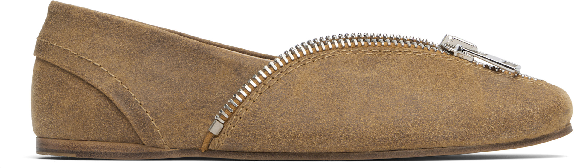 JW Anderson: Tan Biker Ballerina Flats | SSENSE