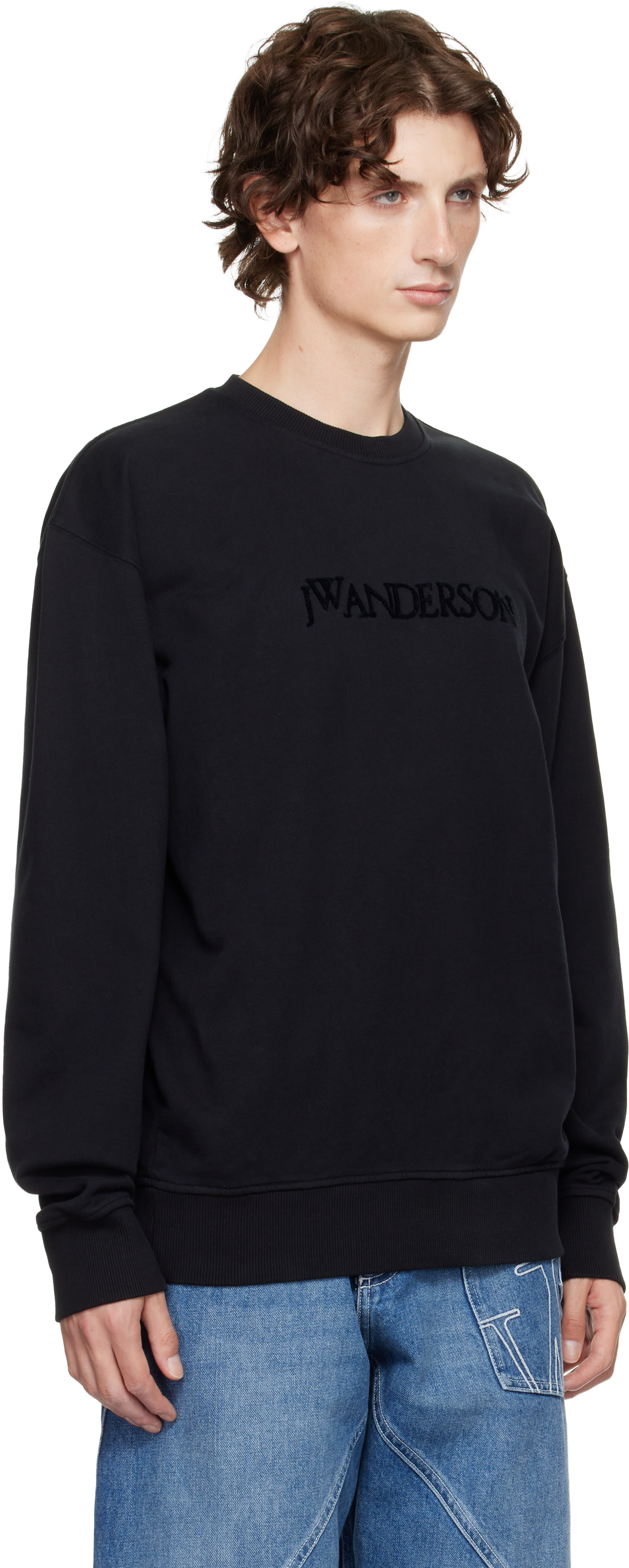 JW Anderson - Pull molletonné noir à logo