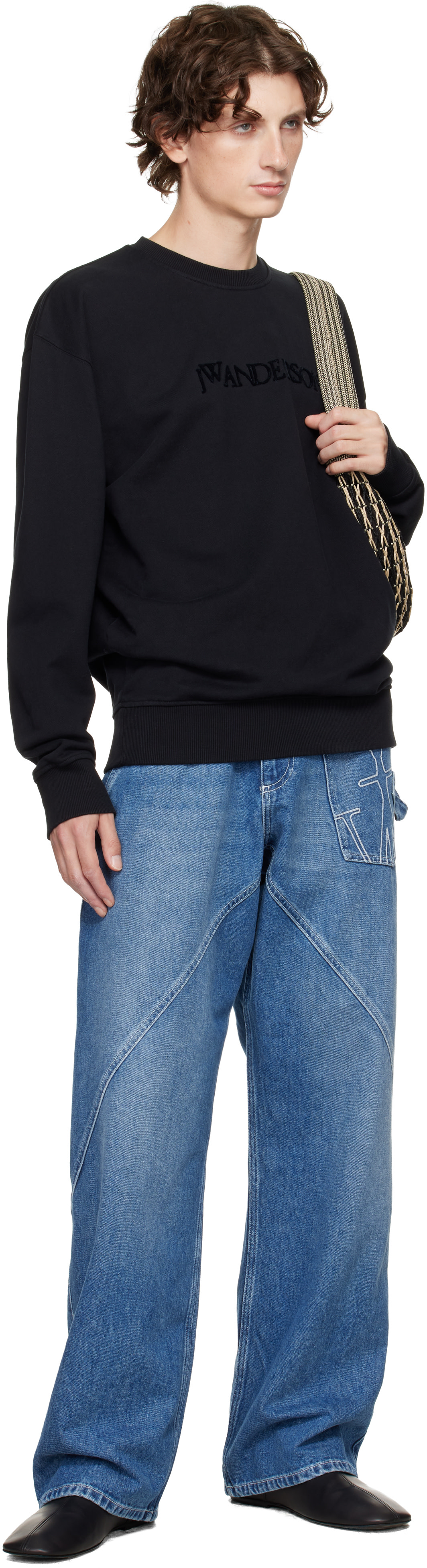 JW Anderson - Pull molletonné noir à logo